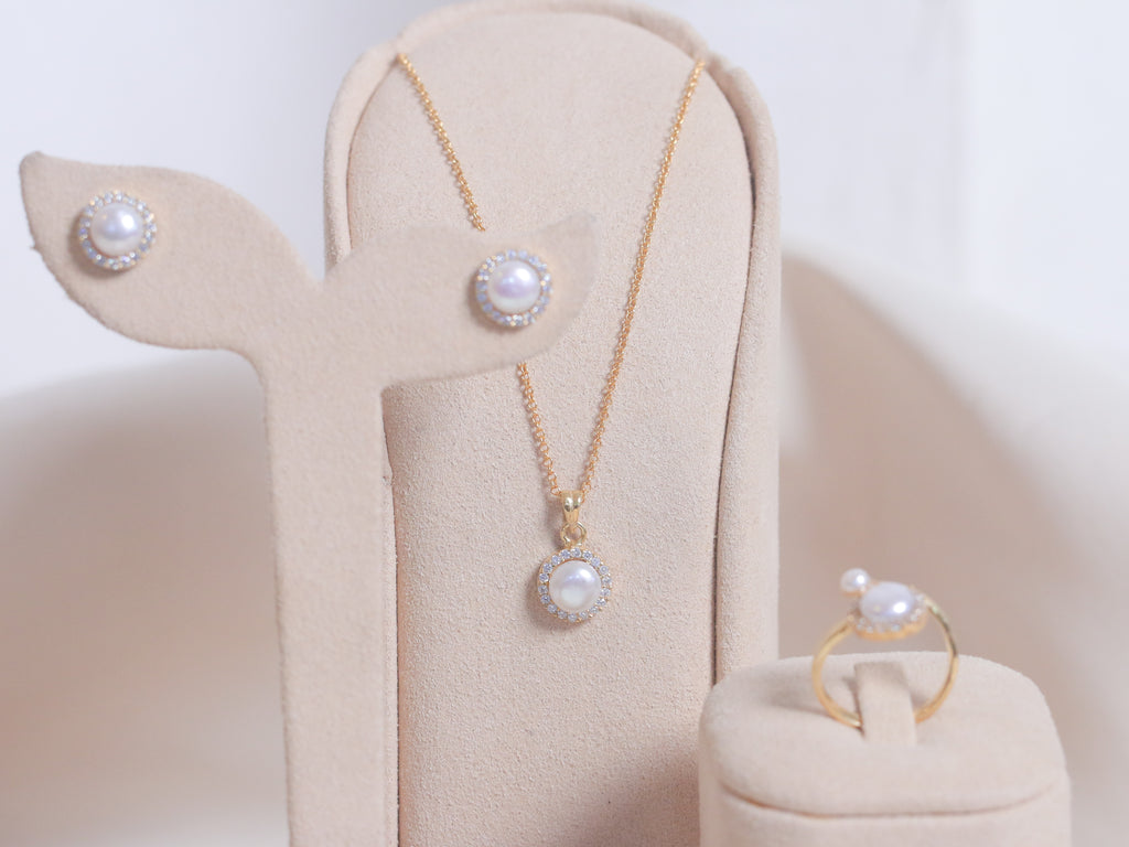 Min Pearl & Zircon Set