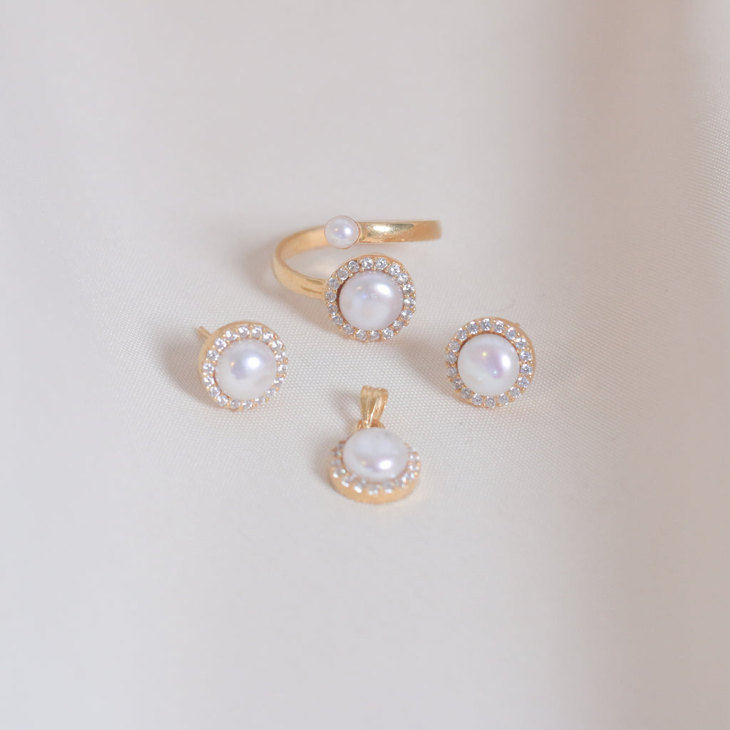Min Pearl & Zircon Set
