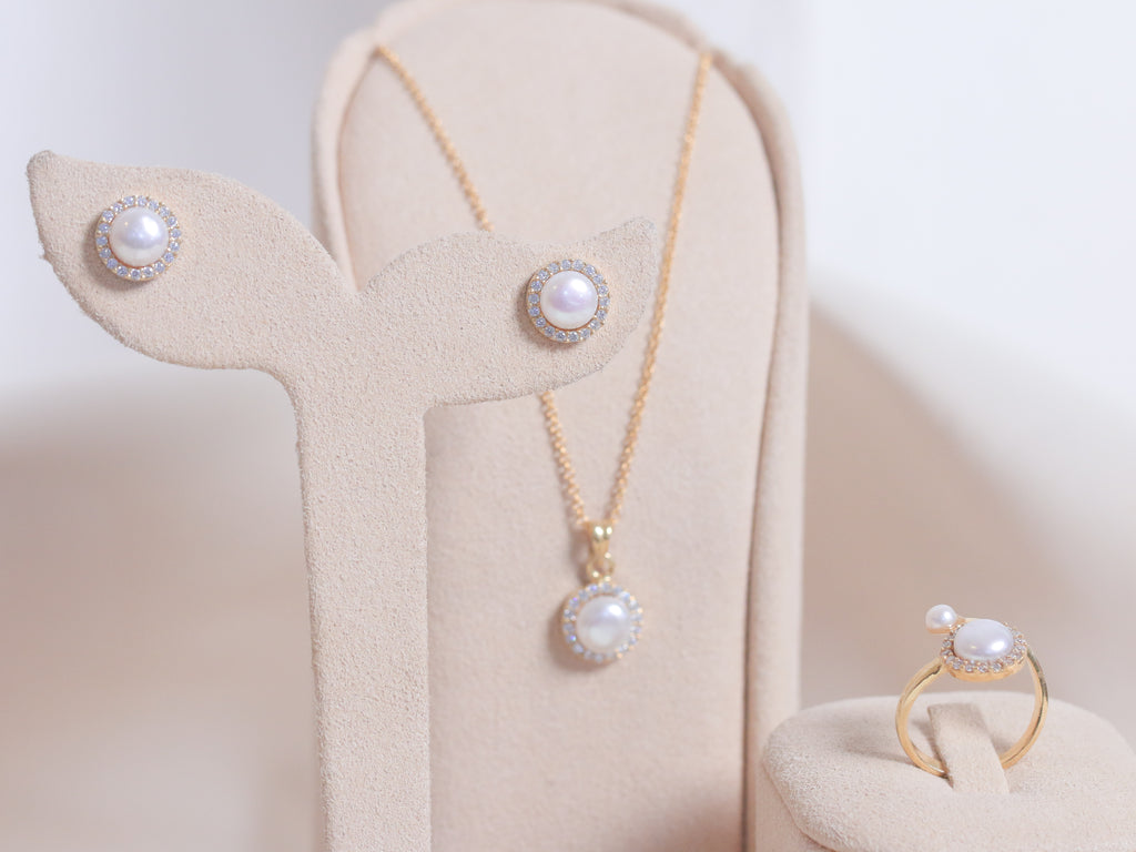 Min Pearl & Zircon Set