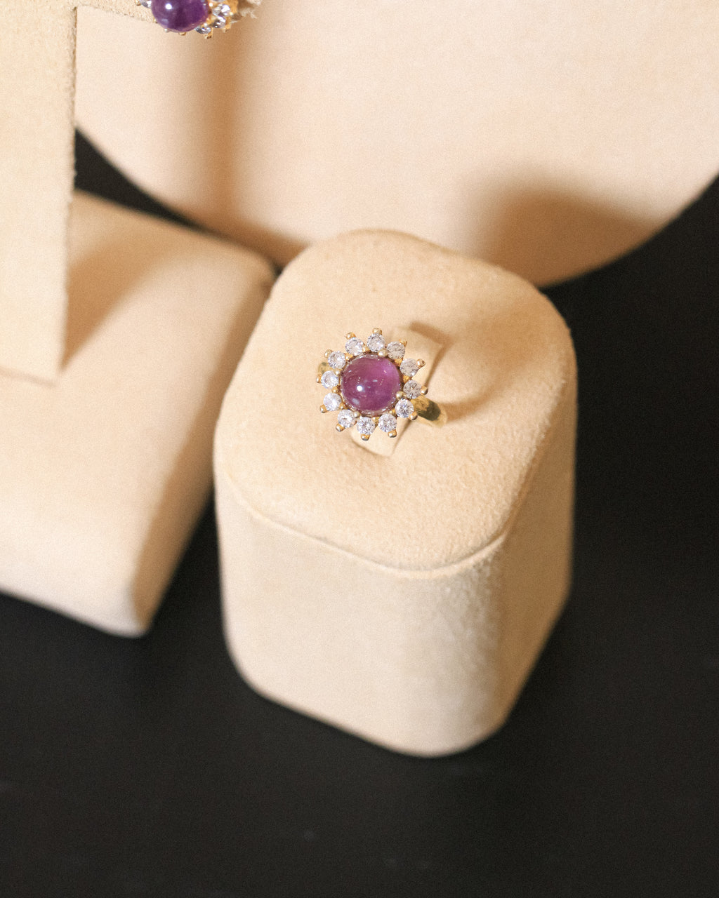 Amethyst 3 Halos Pearl Full Set