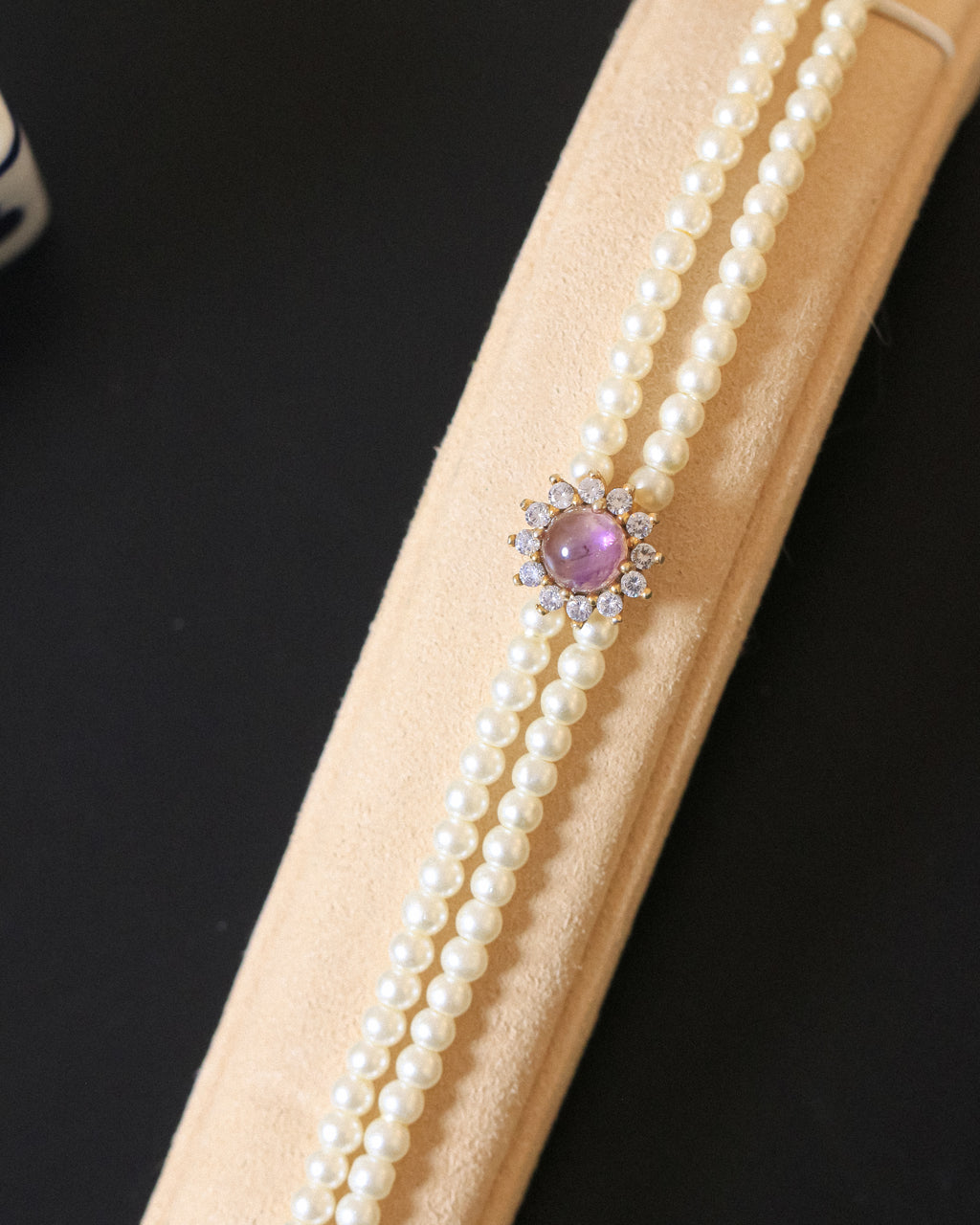 Amethyst 3 Halos Pearl Full Set