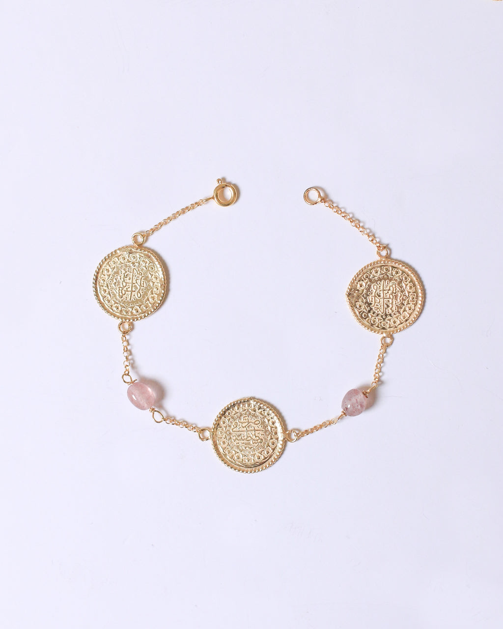 3 Lira Bracelet (Pink Quartz )