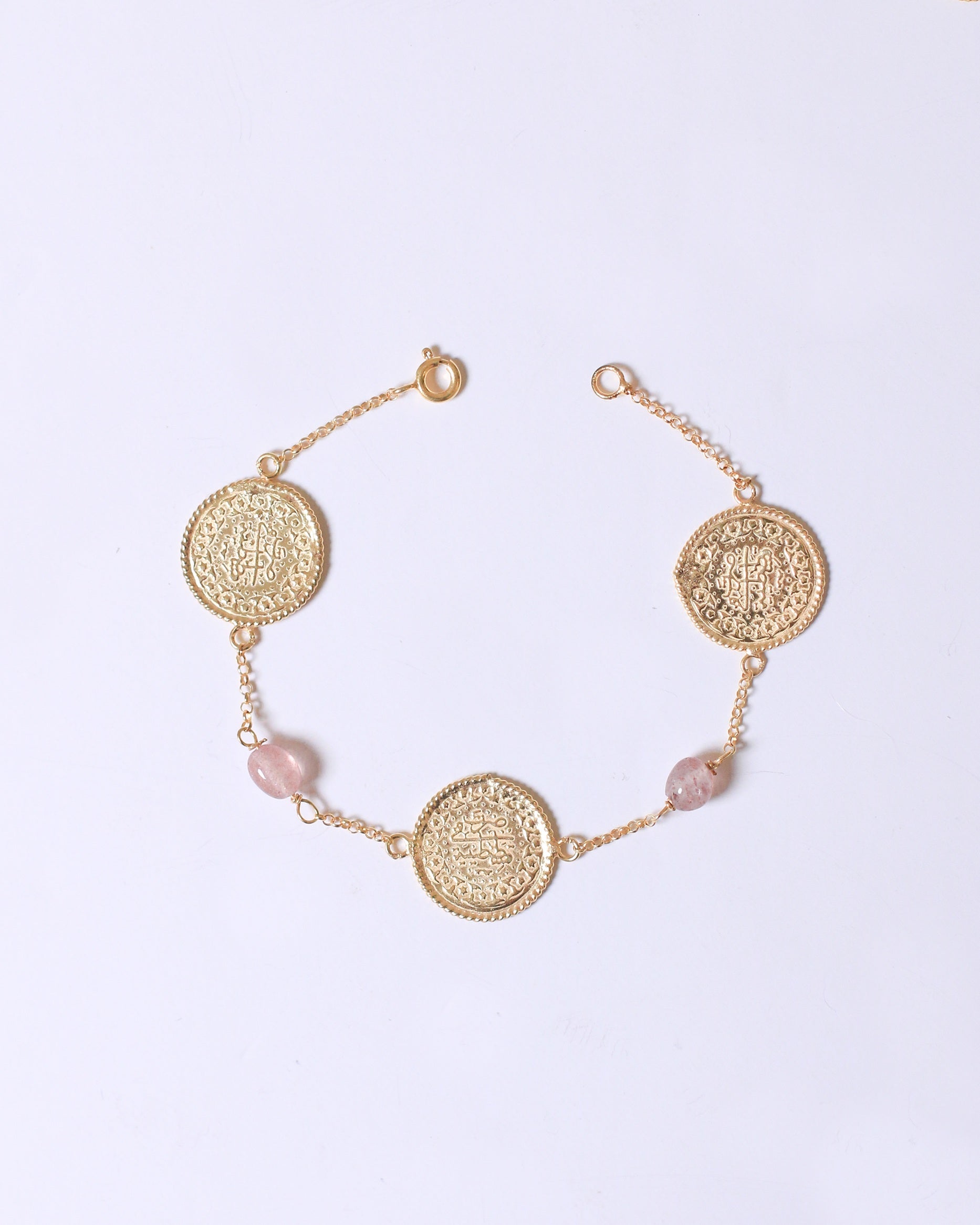 3 Lira Bracelet (Pink Quartz )
