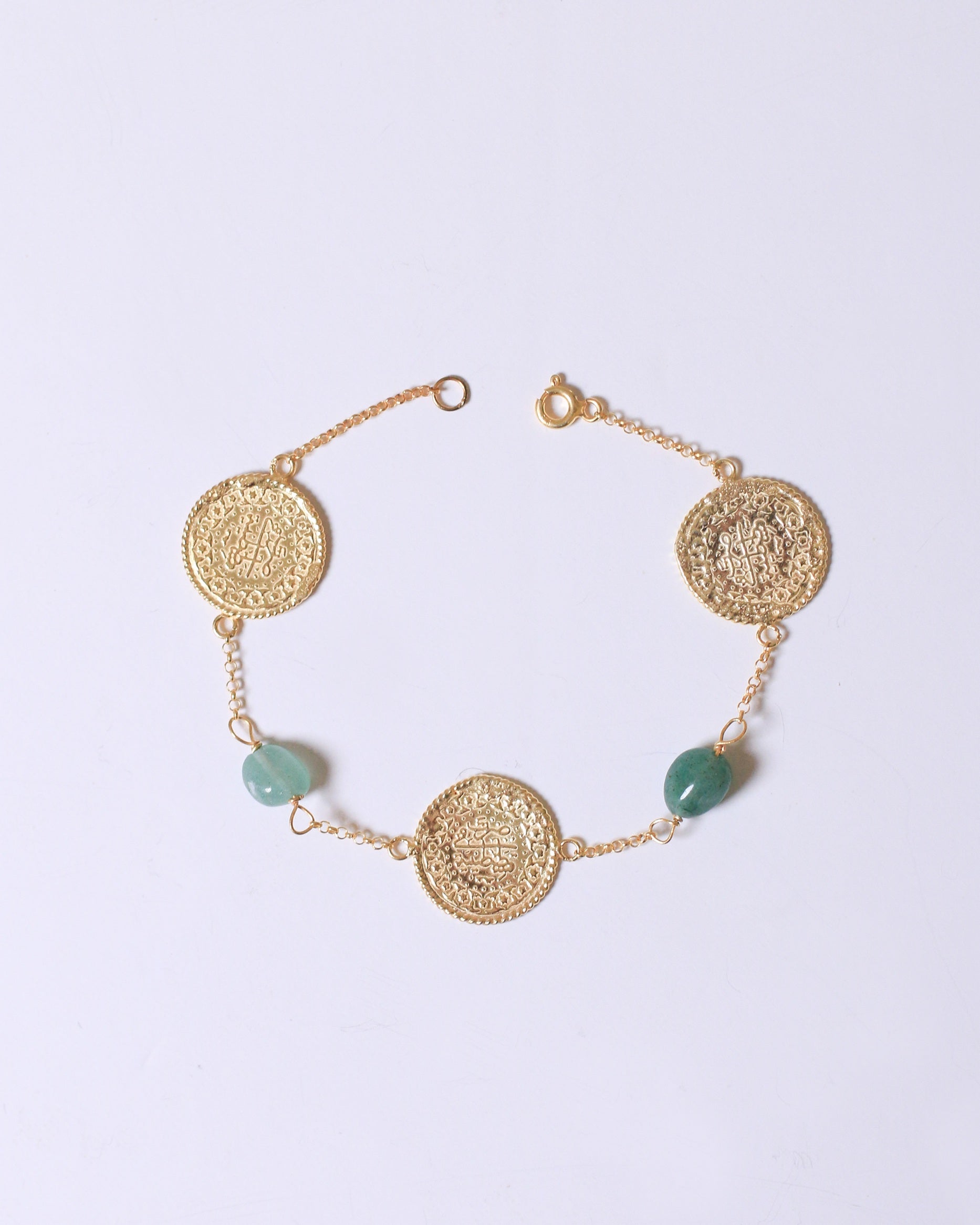 3 Lira Bracelet (Green Gems)