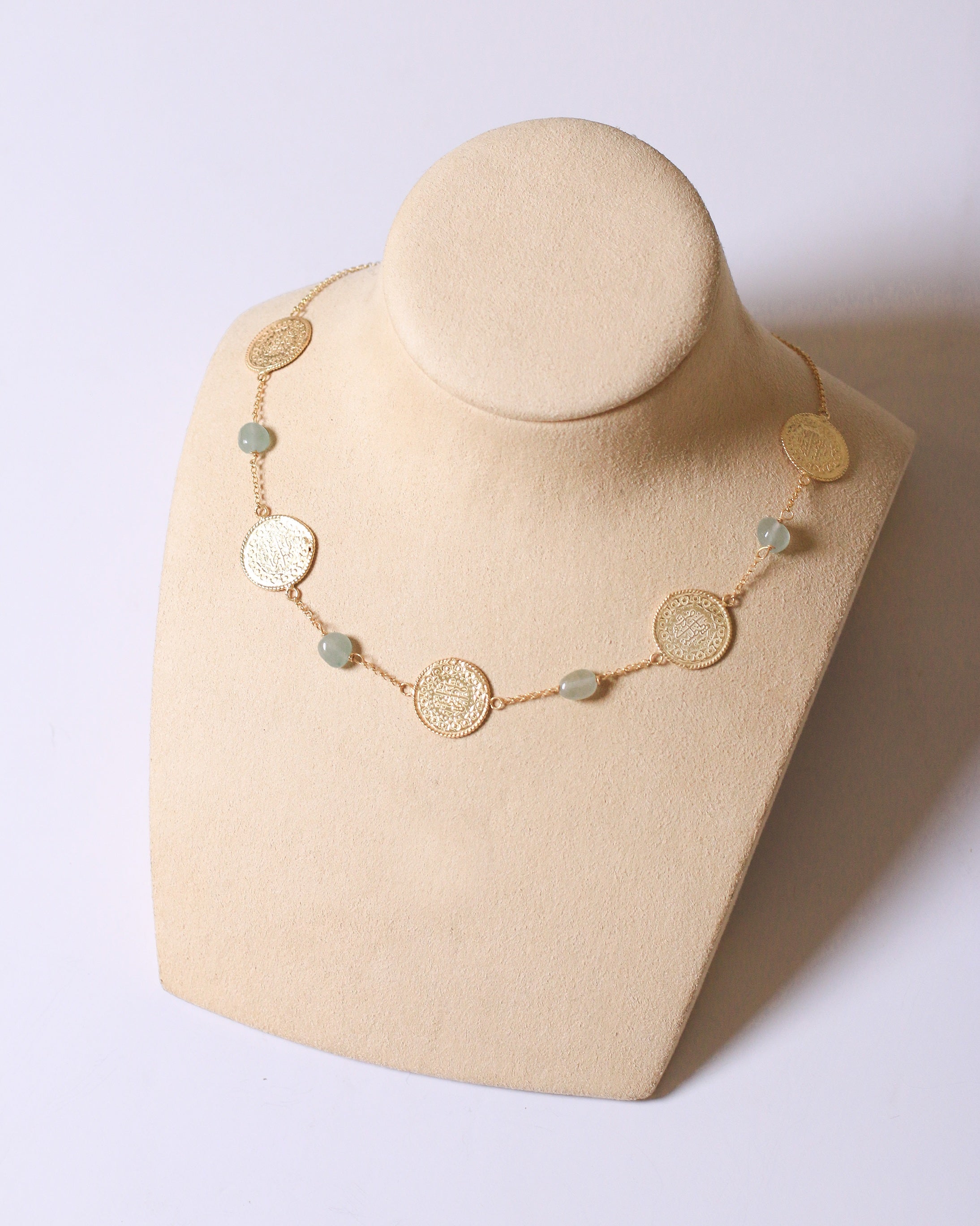 5 Lira Necklace (Green Gems)