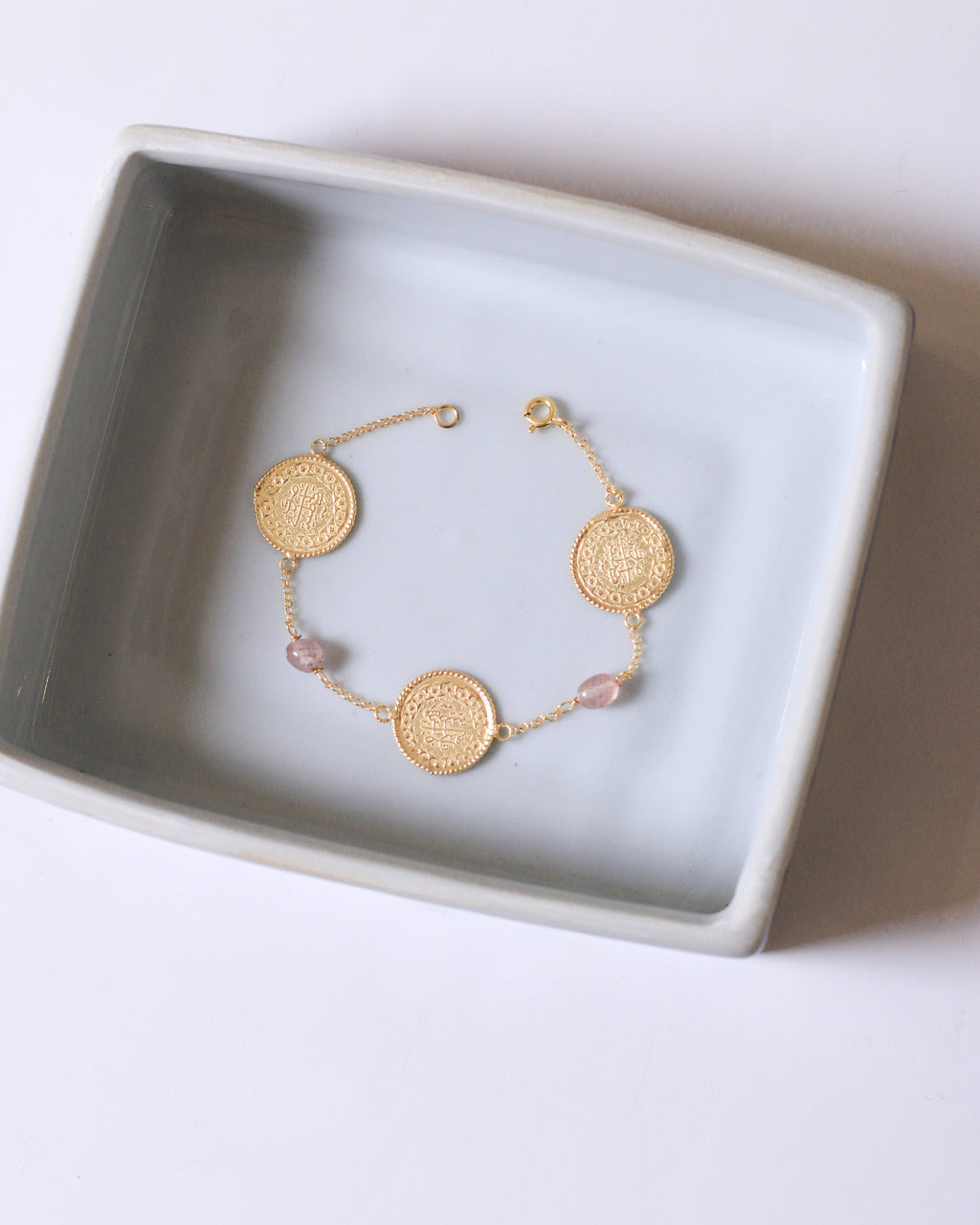 3 Lira Bracelet (Pink Quartz )