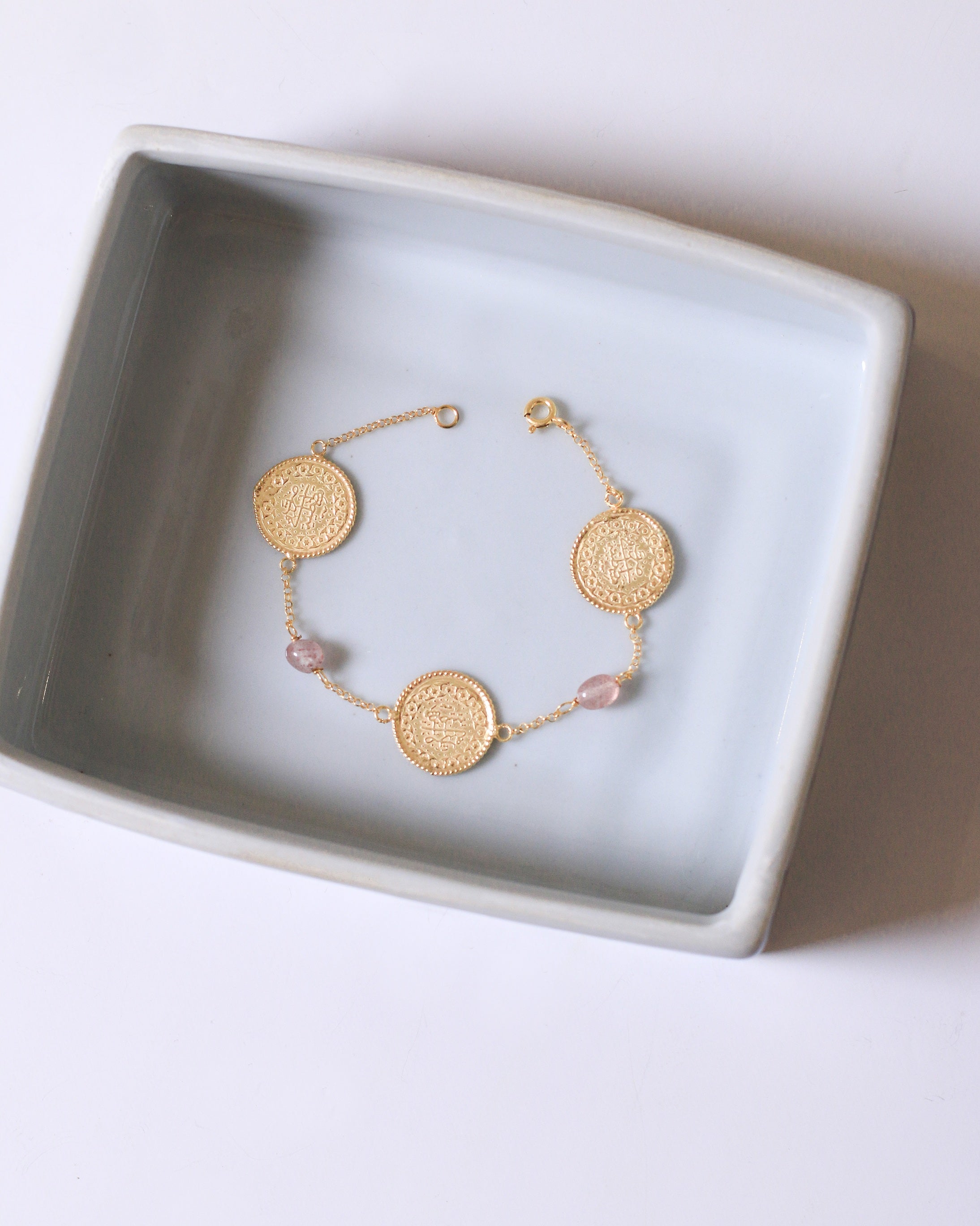3 Lira Bracelet (Pink Quartz )