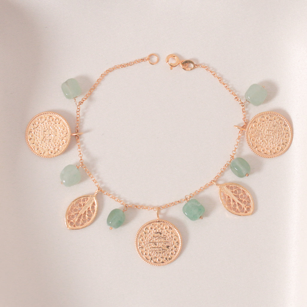 Ottoman 3 Lira & Filigree Bracelet (Aventurine)