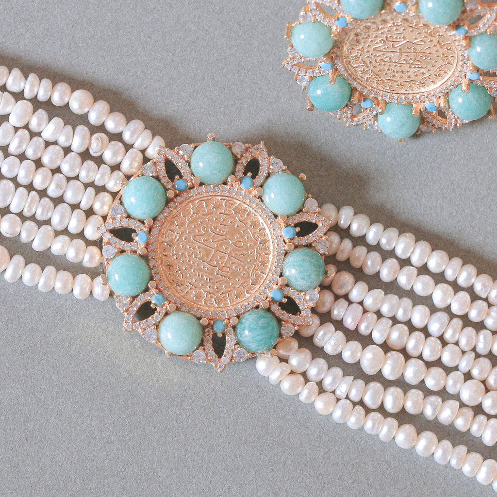 Lira & Amazonite Pearl Bracelet