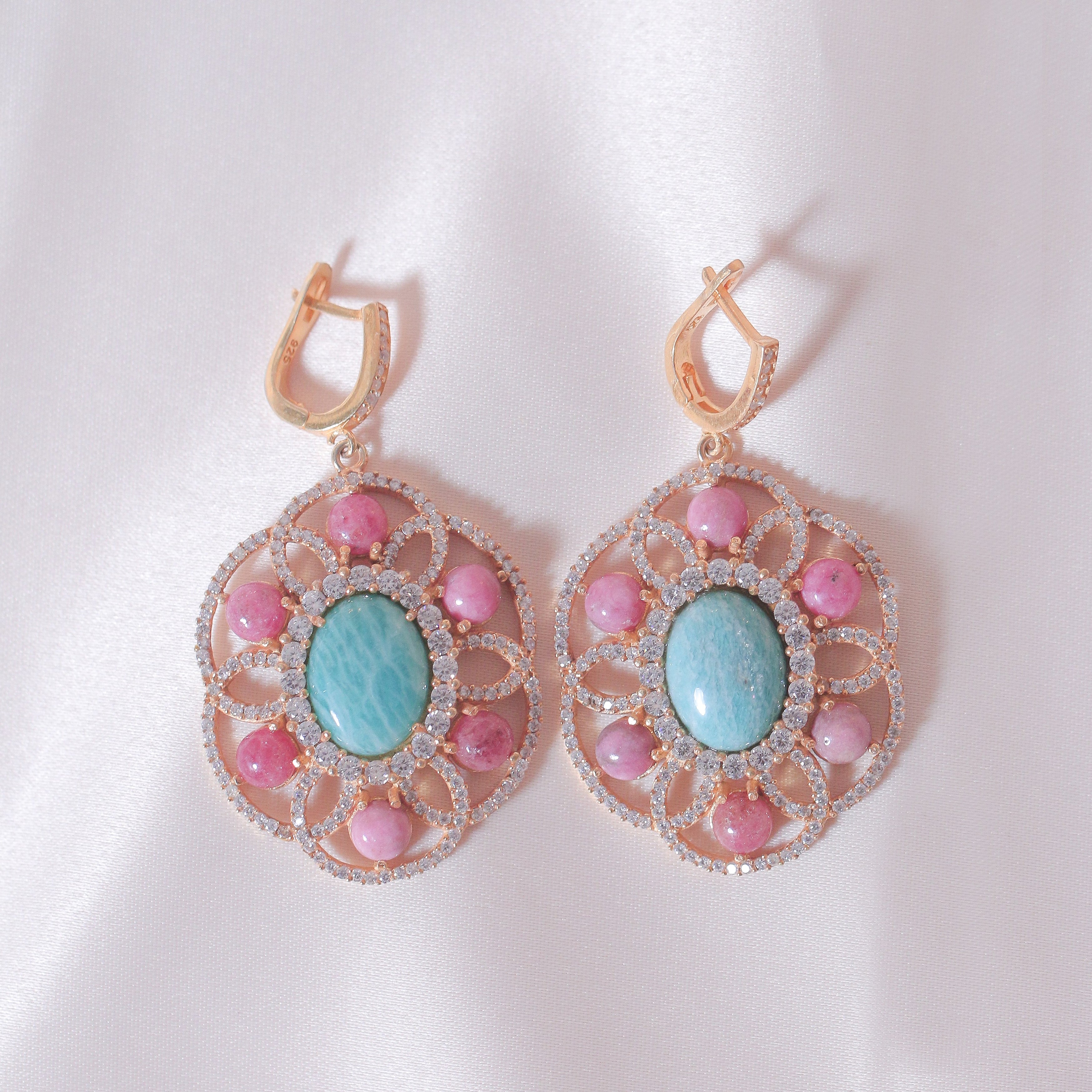 Rhodonite's Orbit Earrings