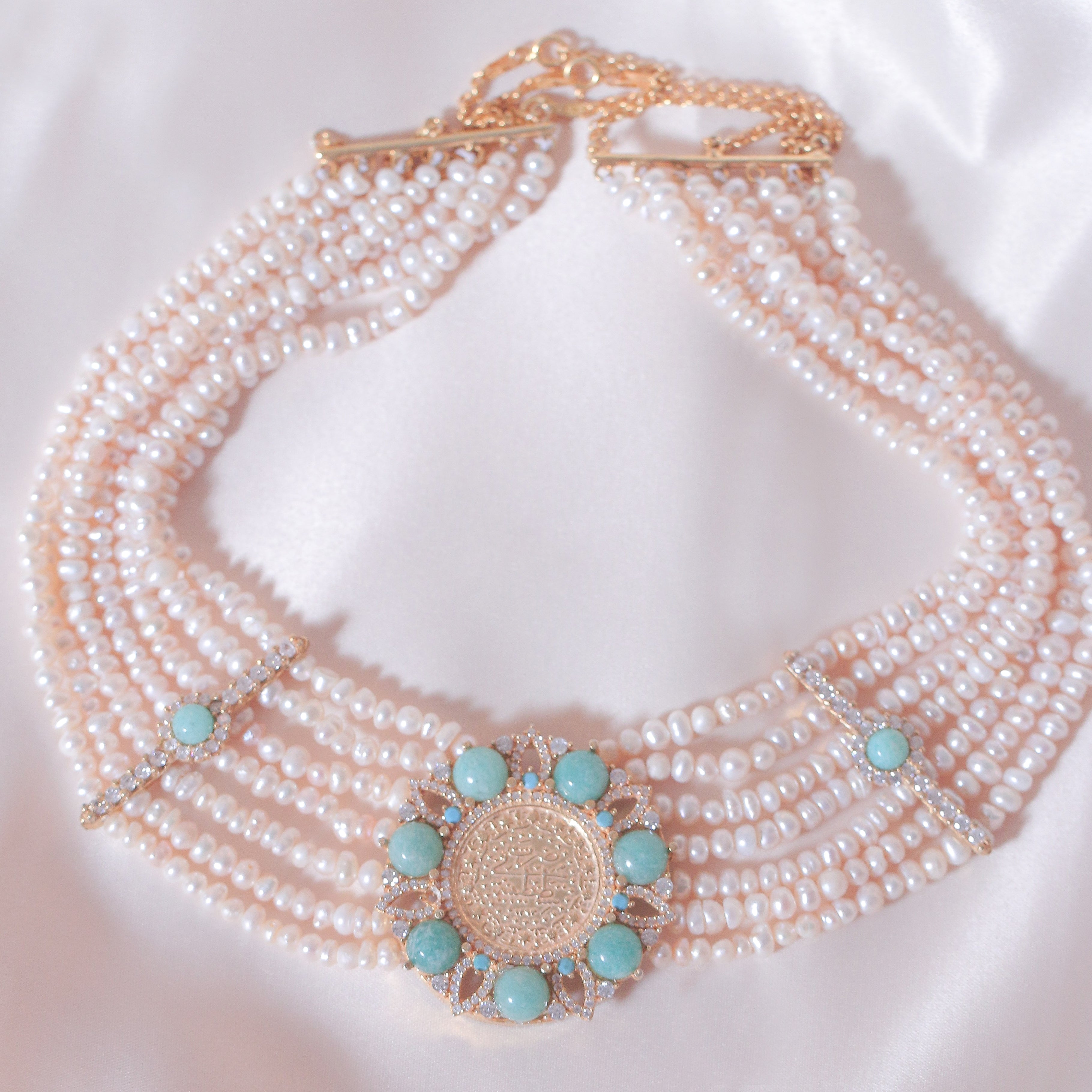 Lira & Amazonite Pearl Necklace