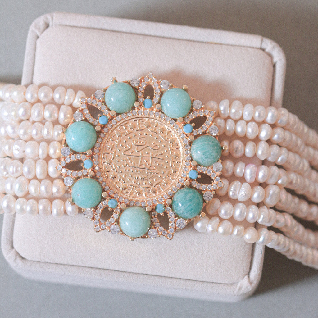 Lira & Amazonite Pearl Bracelet