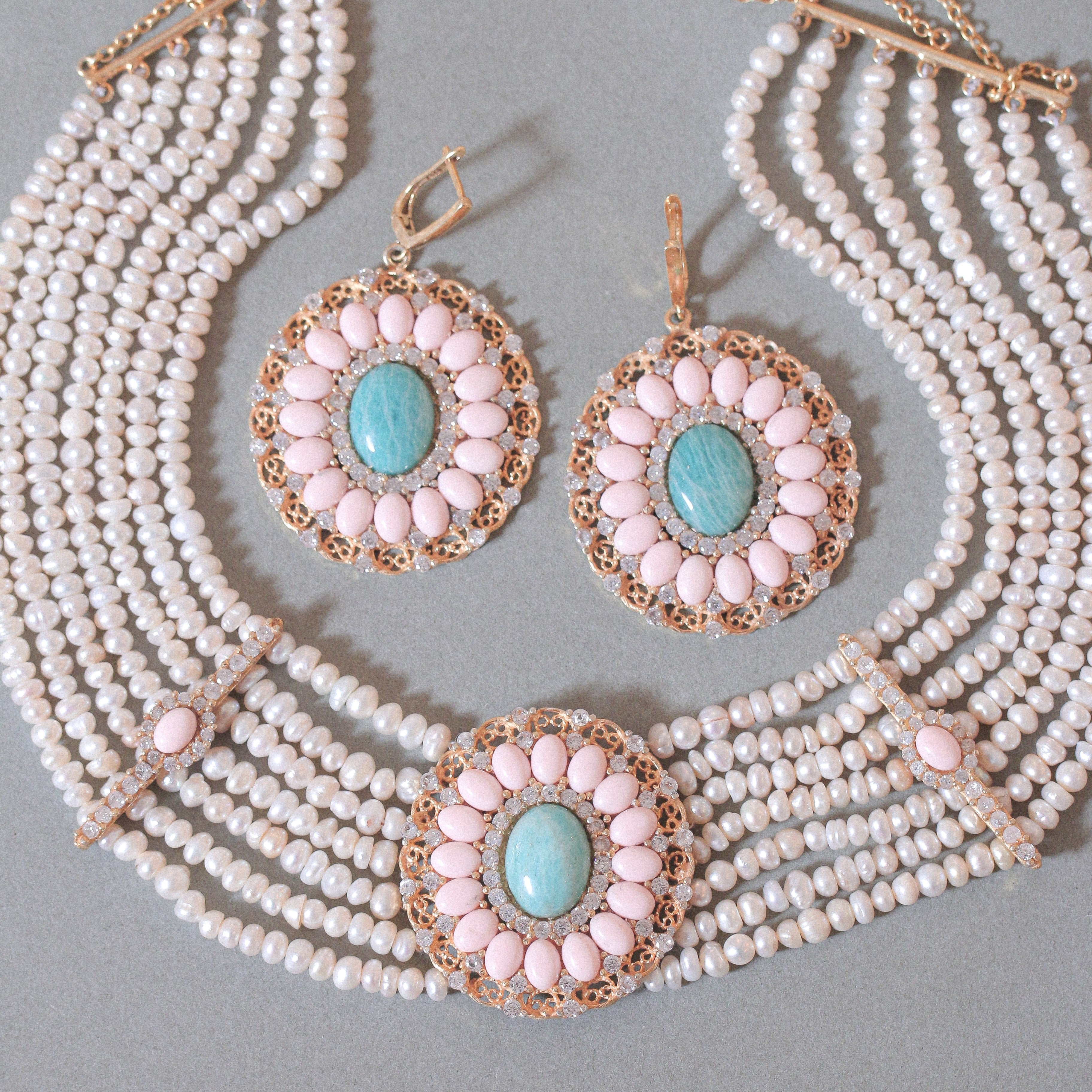 Coral's Halo Pearl Necklace