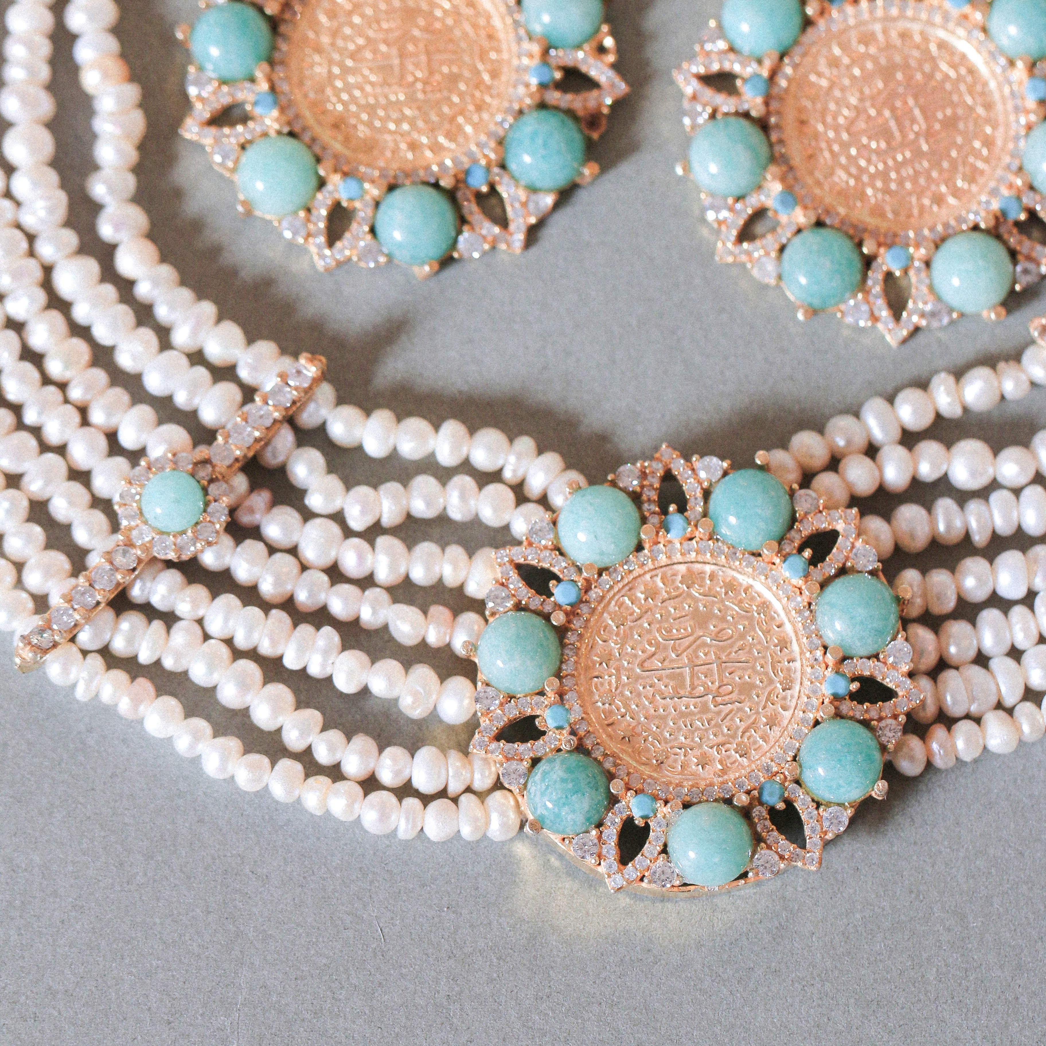 Lira & Amazonite Pearl Necklace