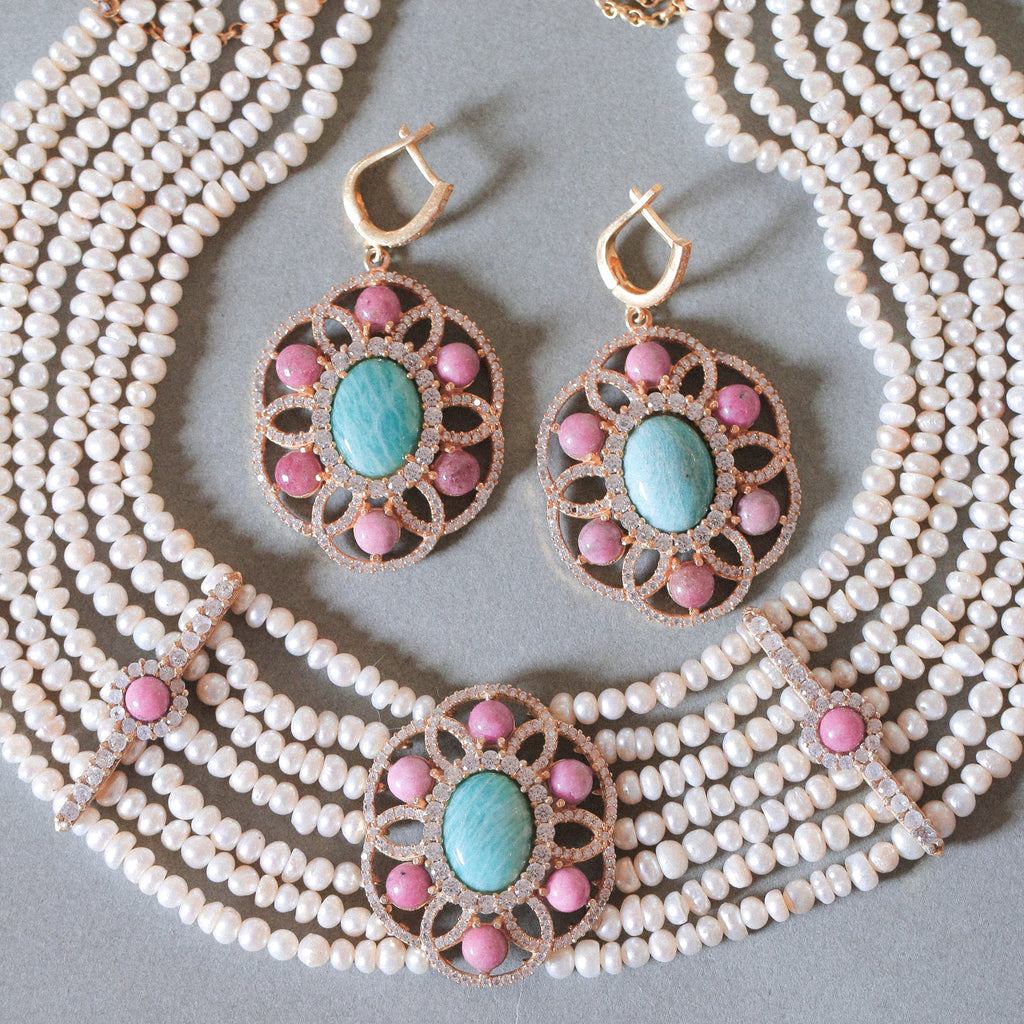 Rhodonite's Orbit Earrings