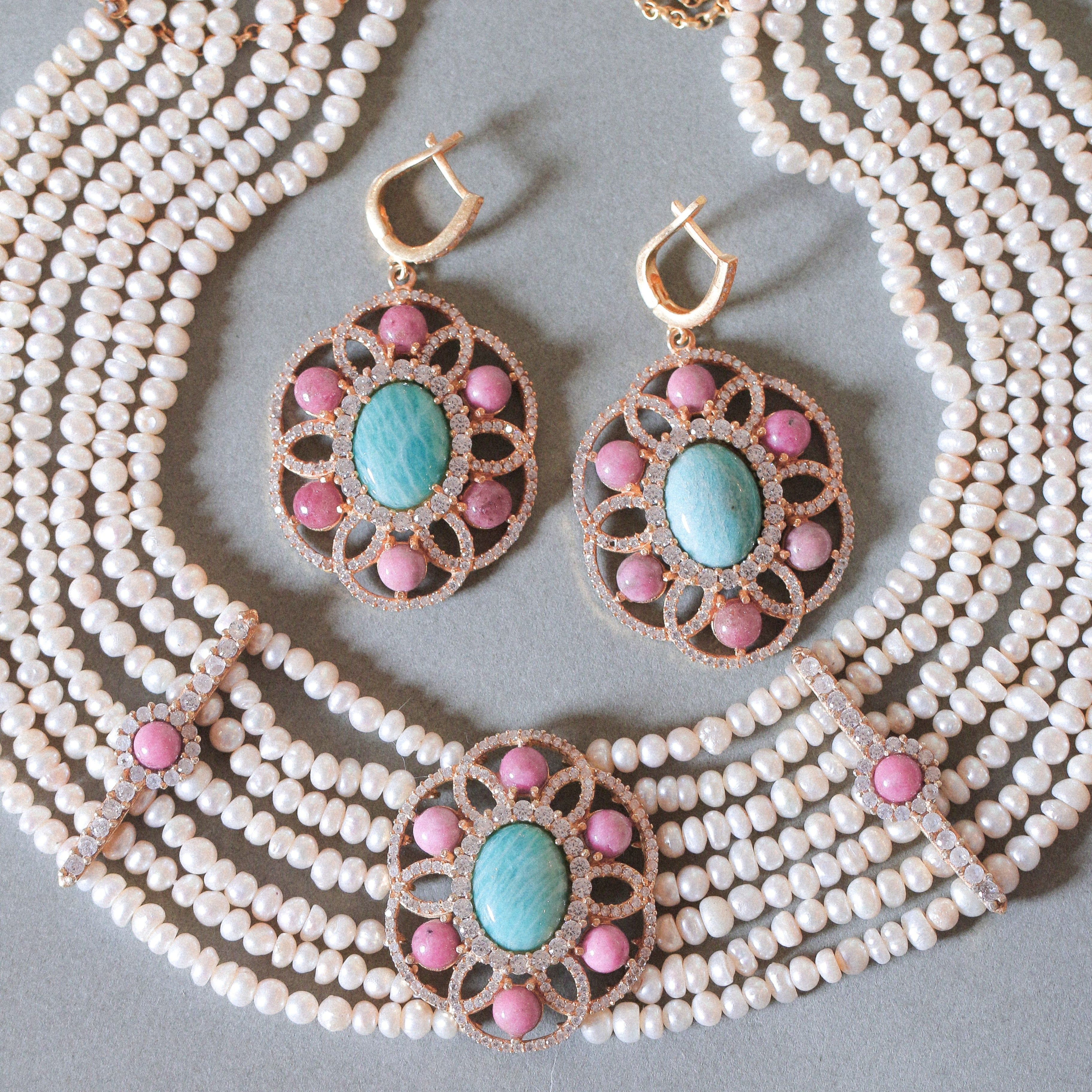 Rhodonite's Orbit Earrings