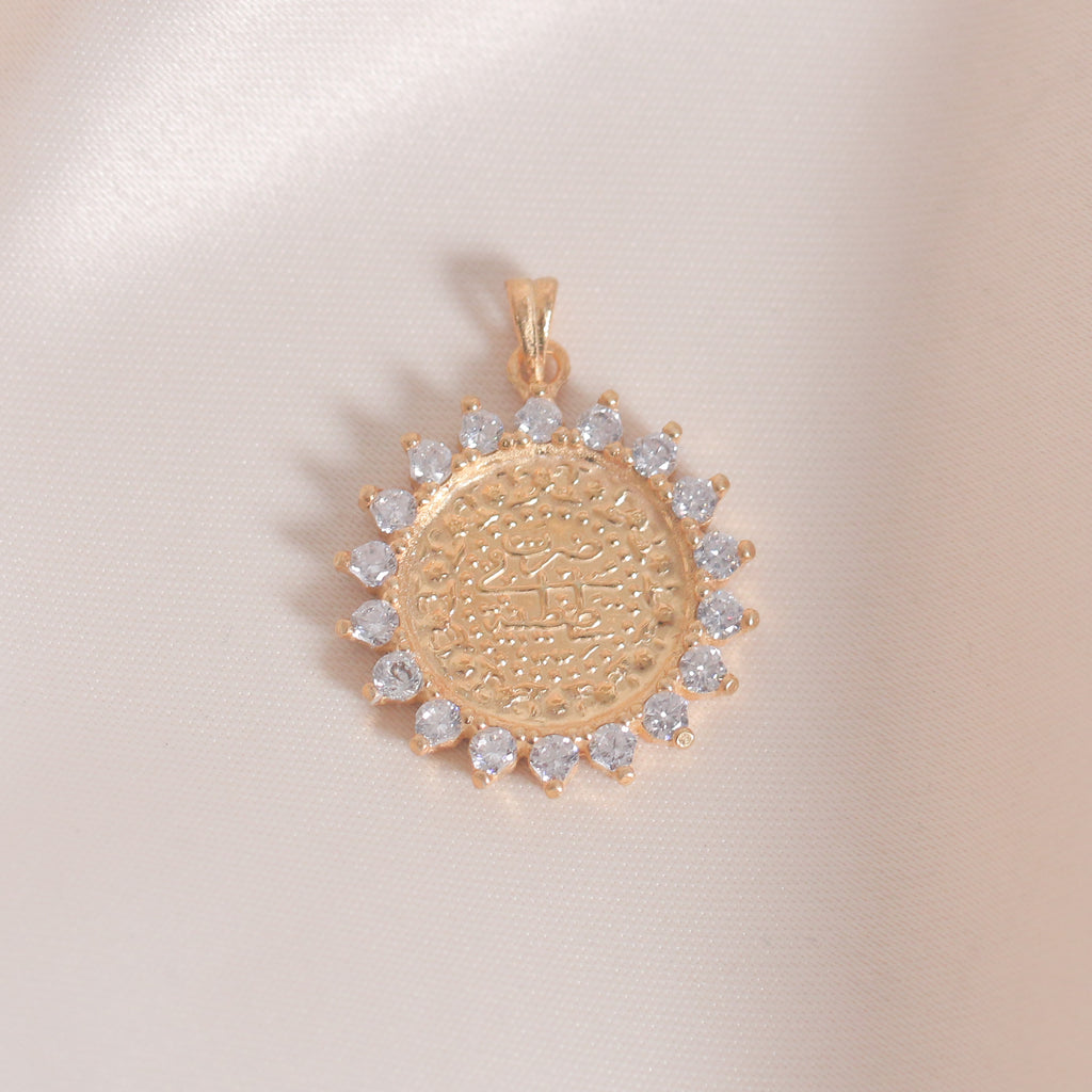 Sun White Zircon Lira Pendant