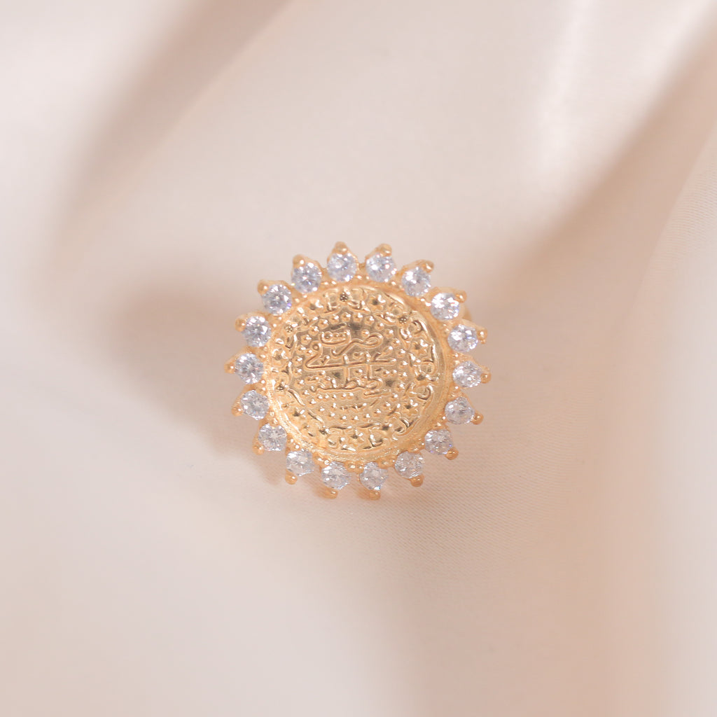 Sun White Zircon Lira Ring