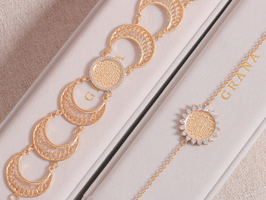 Sun White Zircon Lira Bracelet
