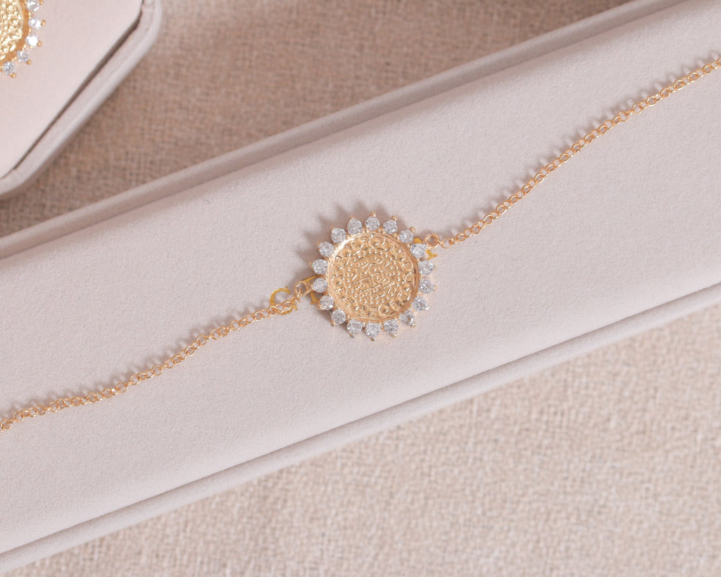 Sun White Zircon Lira Bracelet