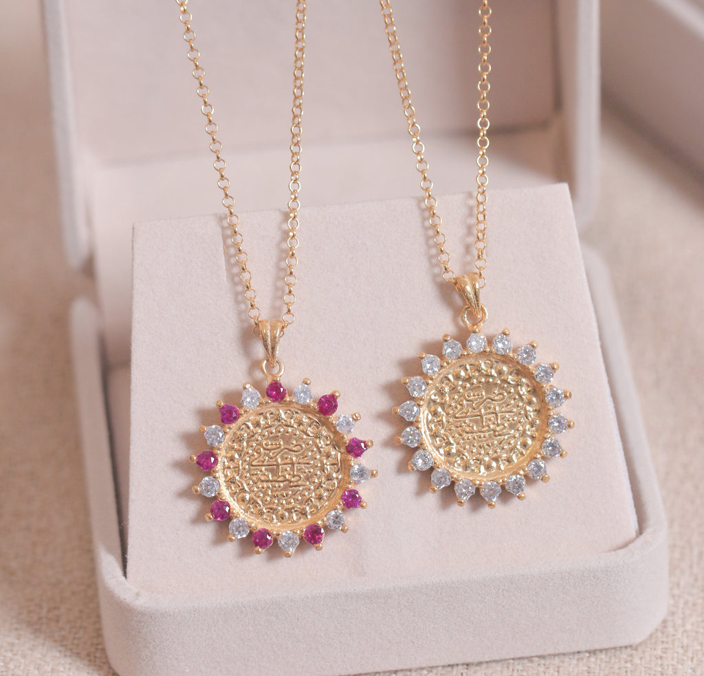 Sun Red Zircon Lira Pendant