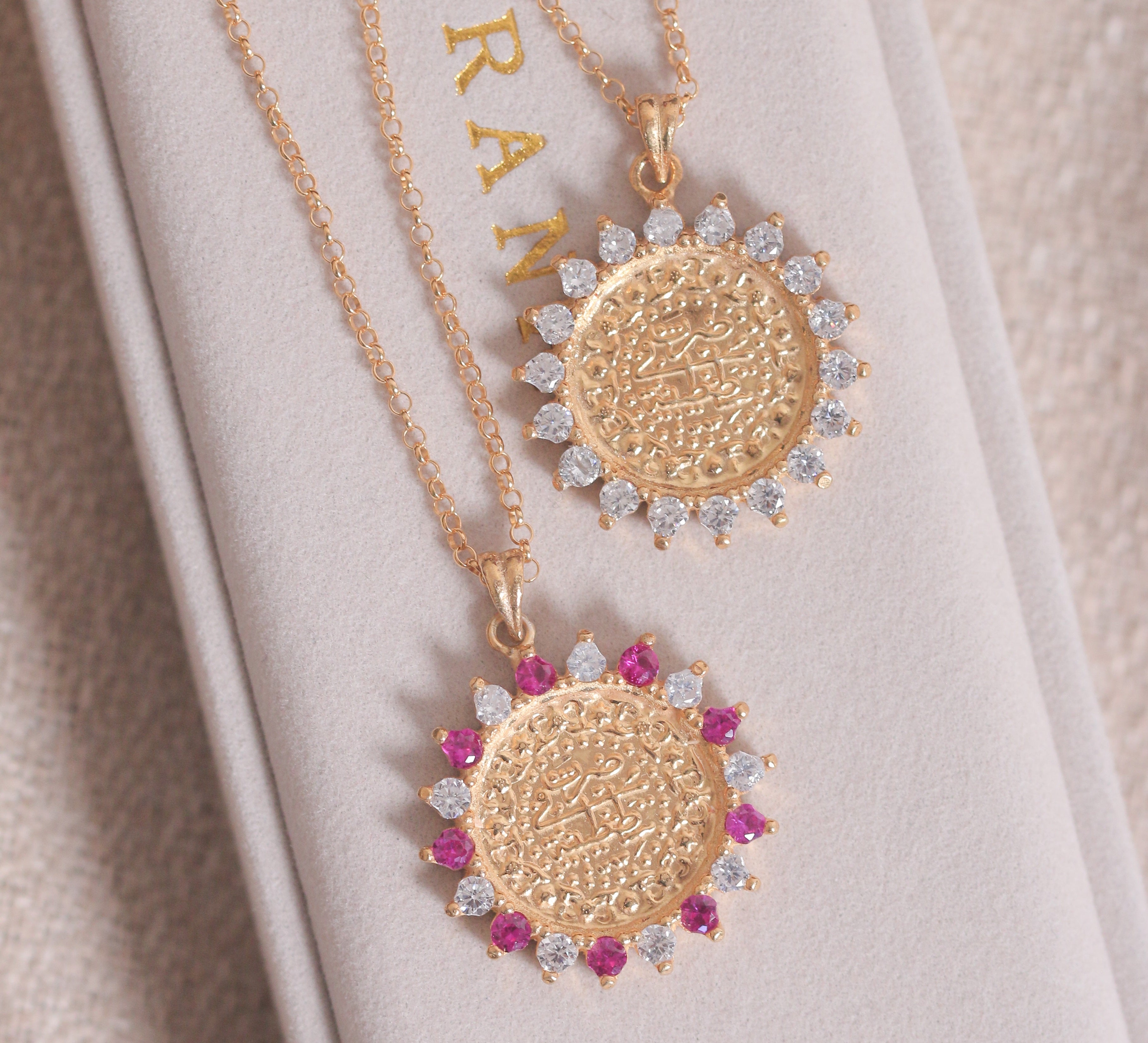 Sun Red Zircon Lira Pendant