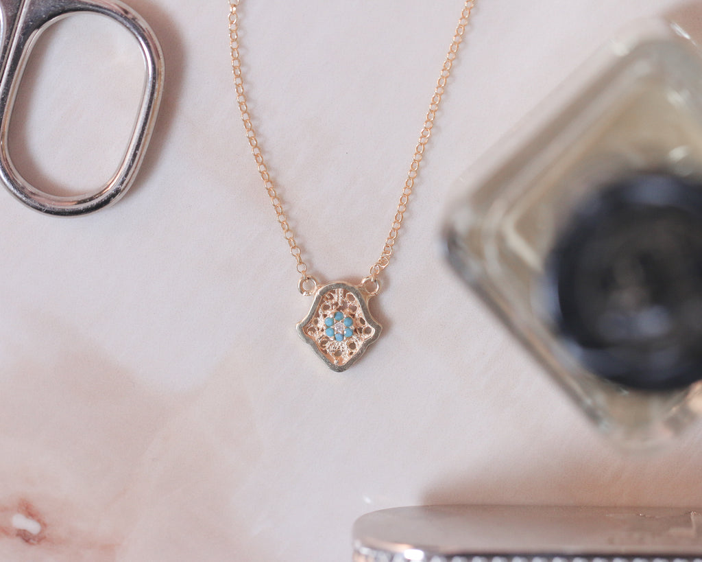 Filigree Fairuz Hamsa Pendant