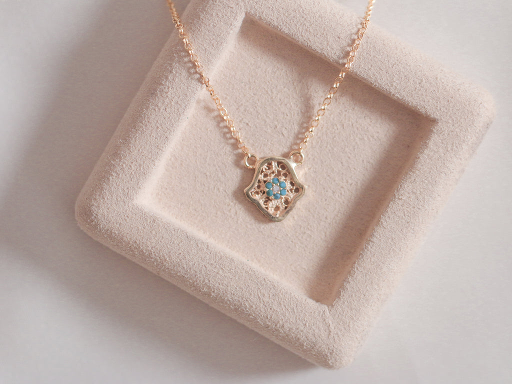 Filigree Fairuz Hamsa Pendant