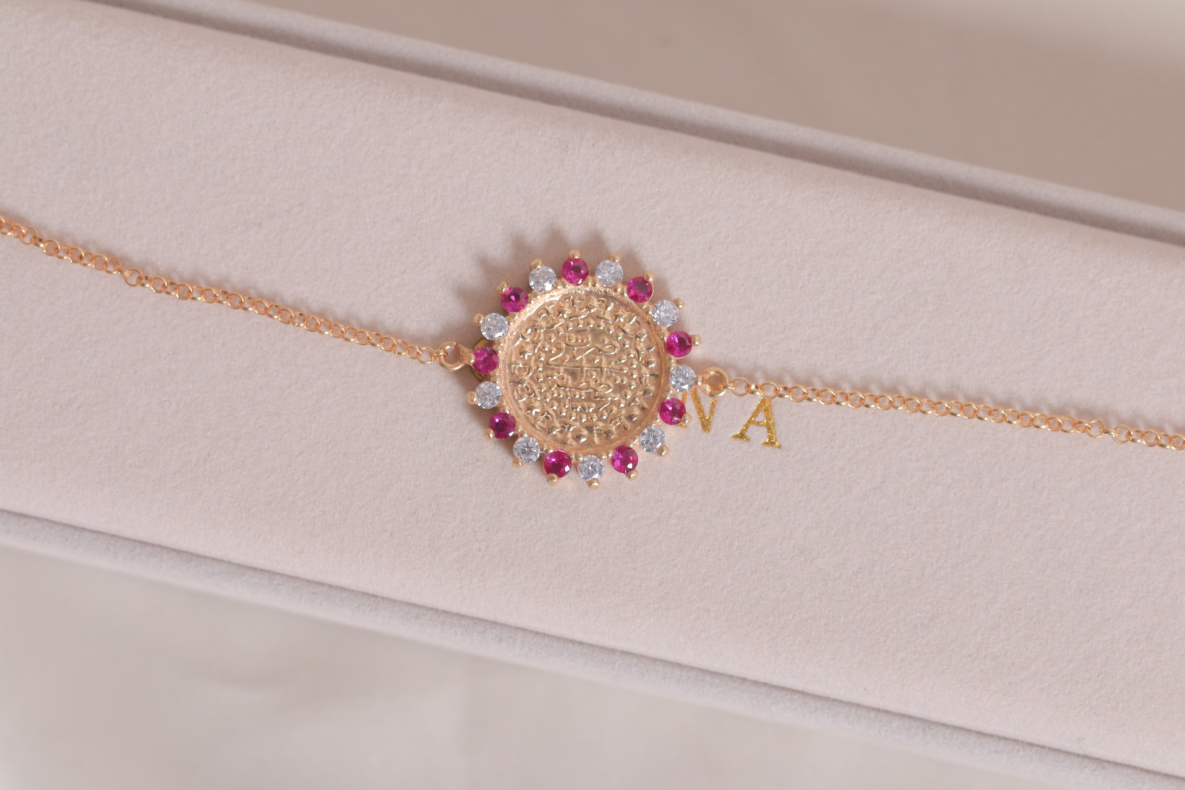 Sun Red Zircon Lira Bracelet
