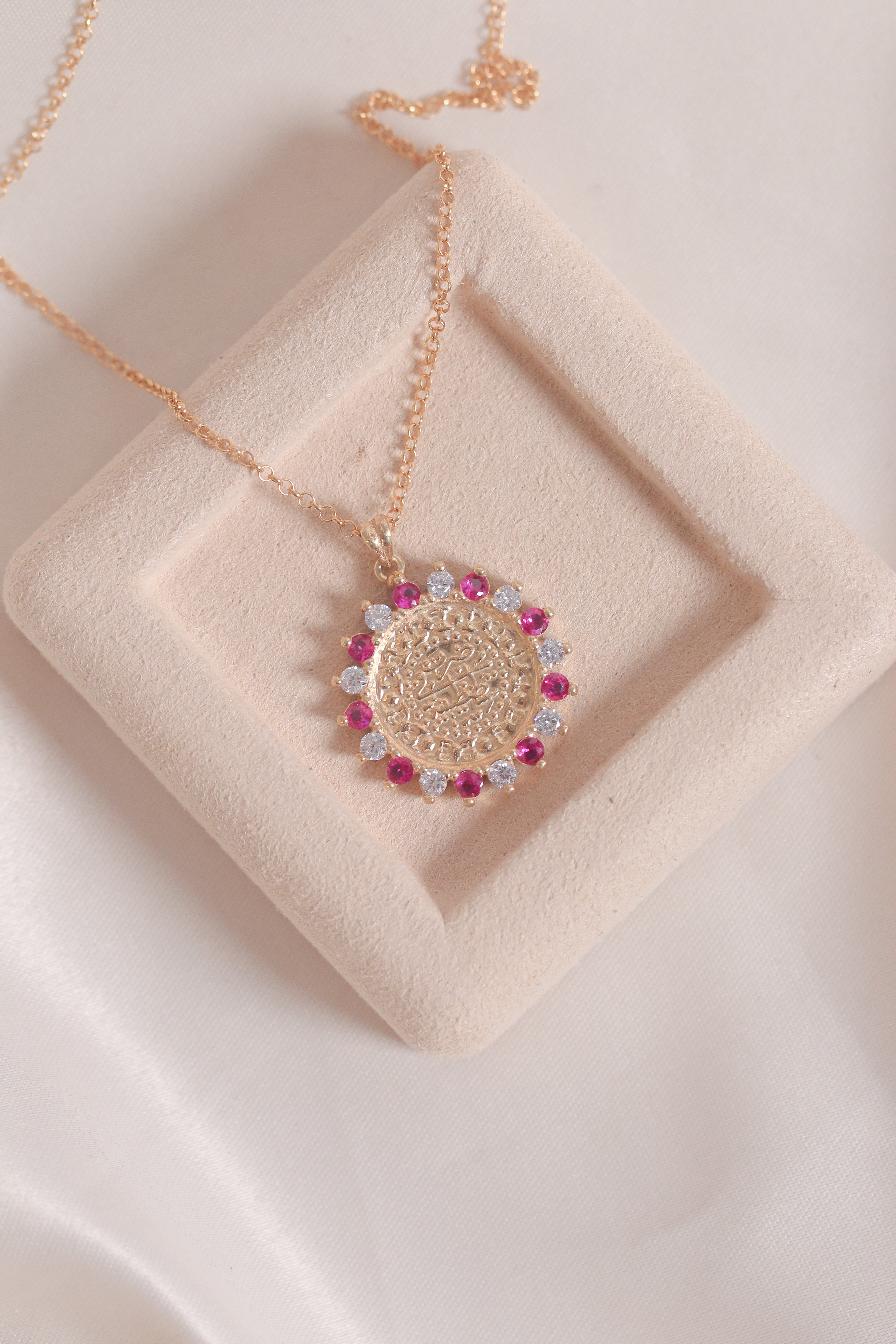 Sun Red Zircon Lira Pendant