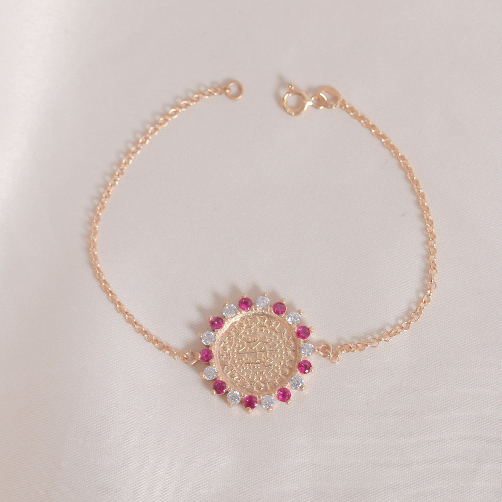 Sun Red Zircon Lira Bracelet