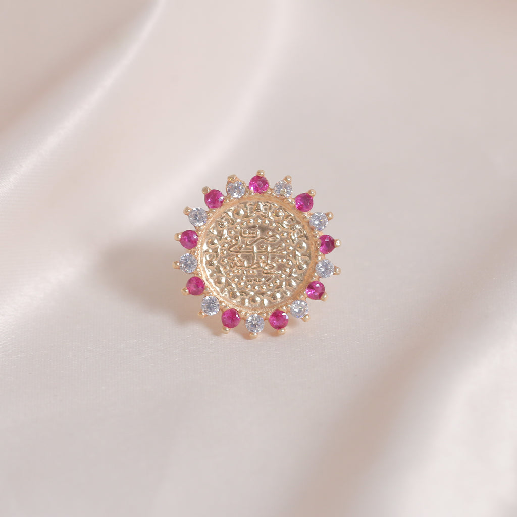 Sun Red Zircon Lira Ring