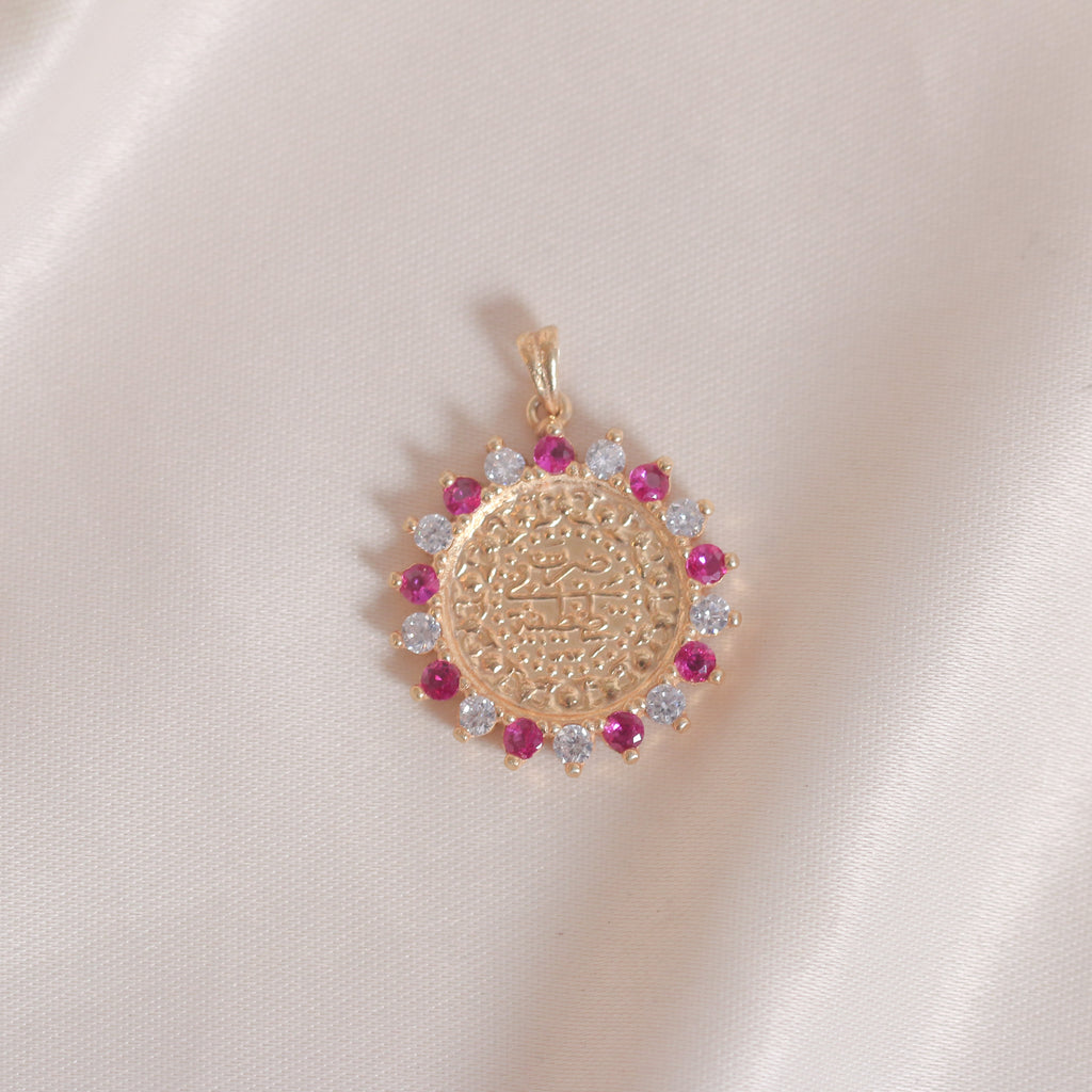 Sun Red Zircon Lira Pendant