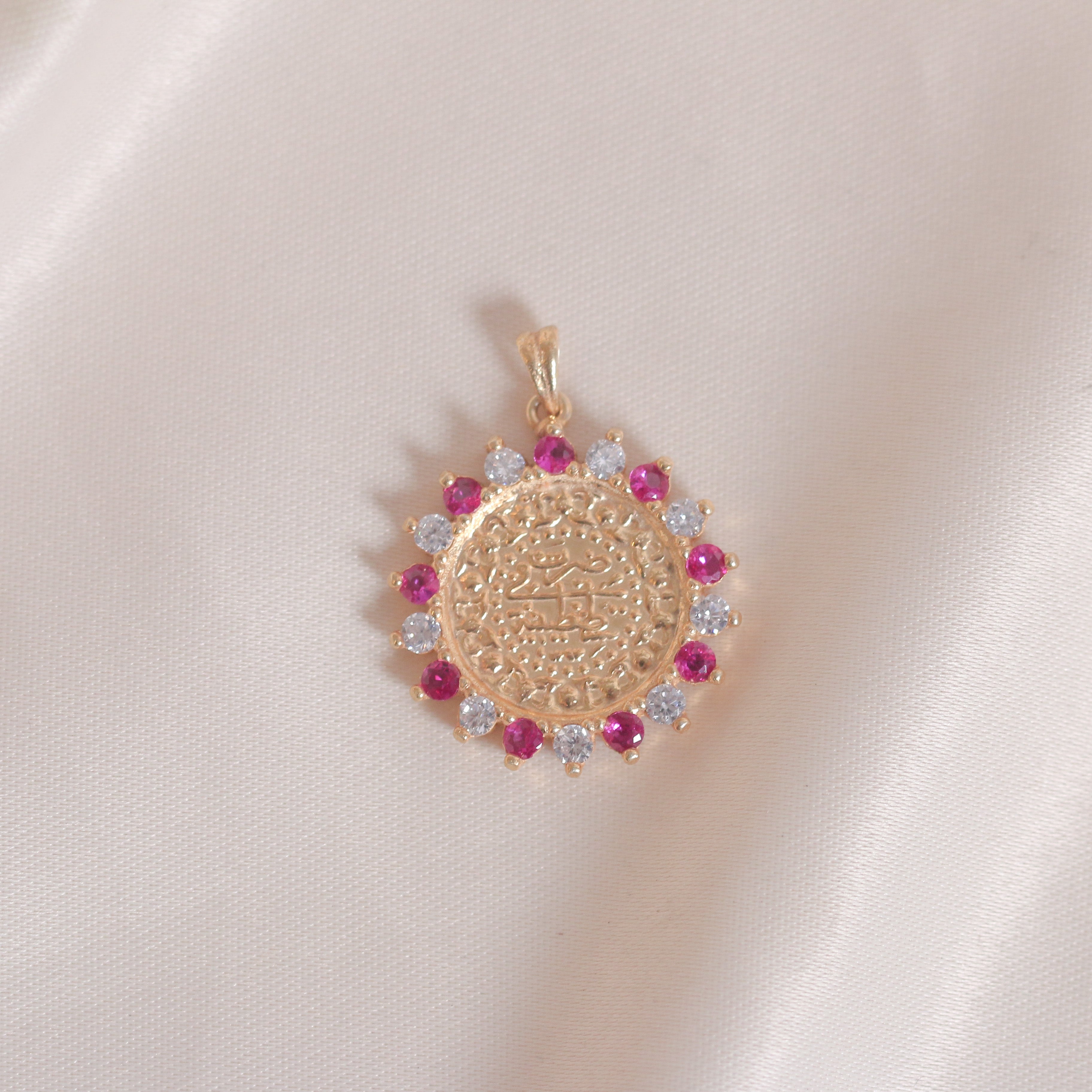 Sun Red Zircon Lira Pendant