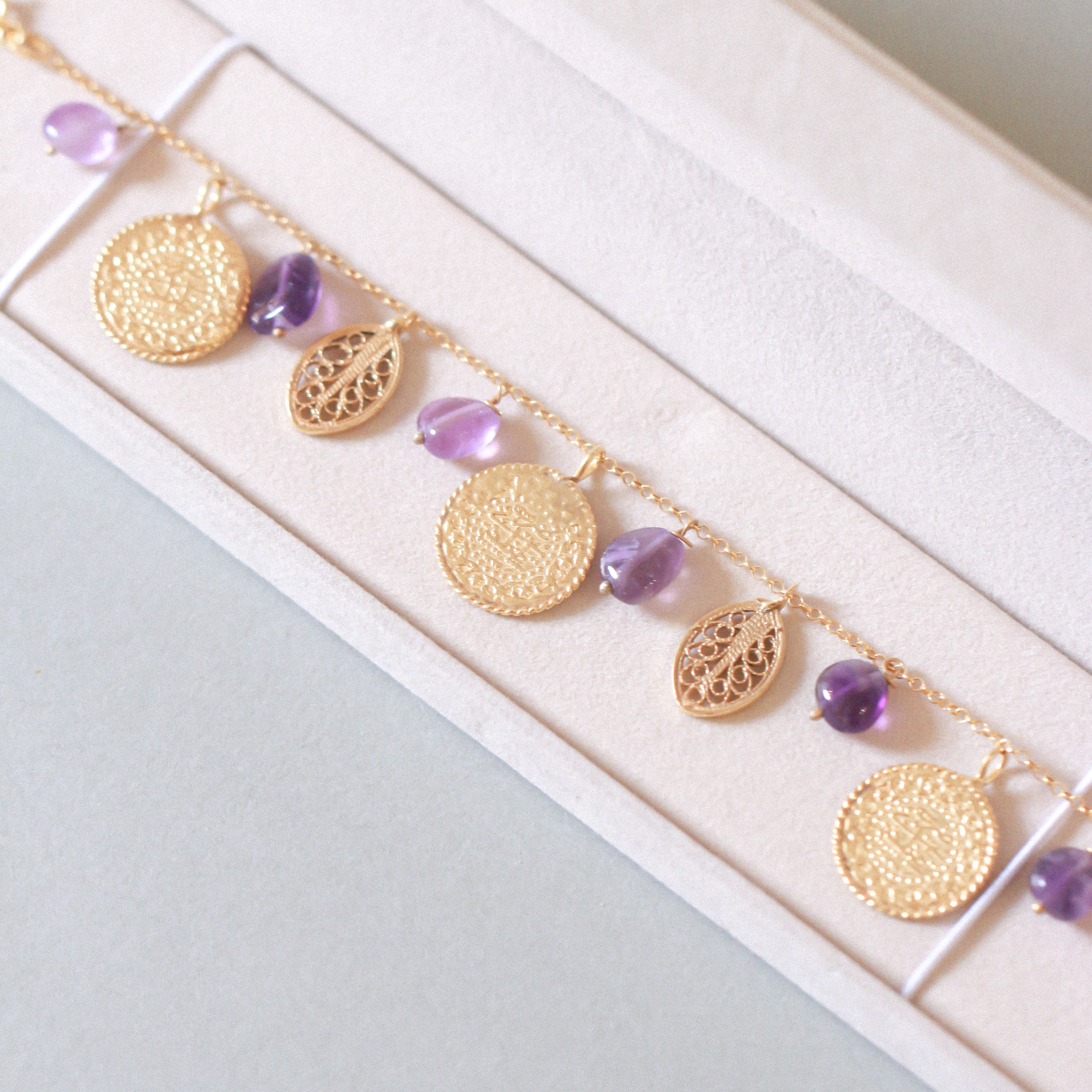 Ottoman 3 Lira & Filigree Bracelet (Amethyst)