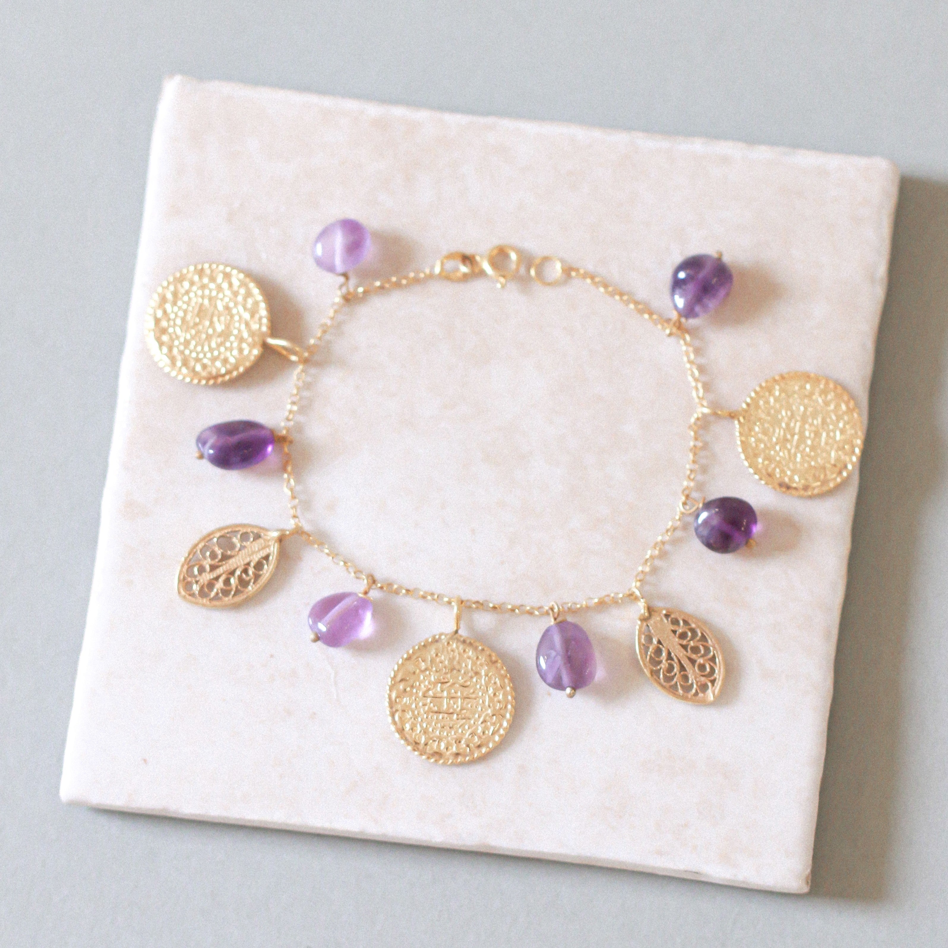 Ottoman 3 Lira & Filigree Bracelet (Amethyst)