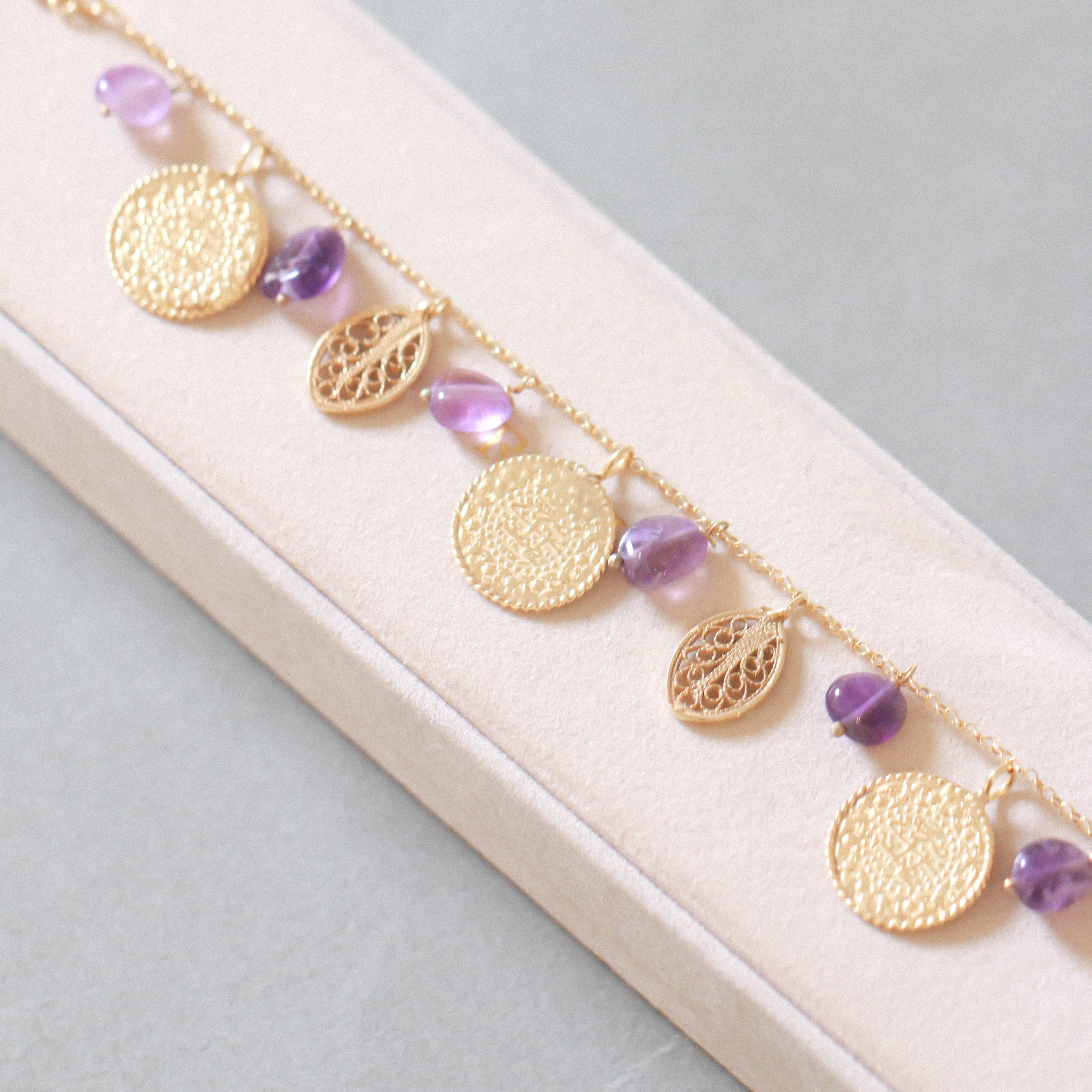 Ottoman 3 Lira & Filigree Bracelet (Amethyst)