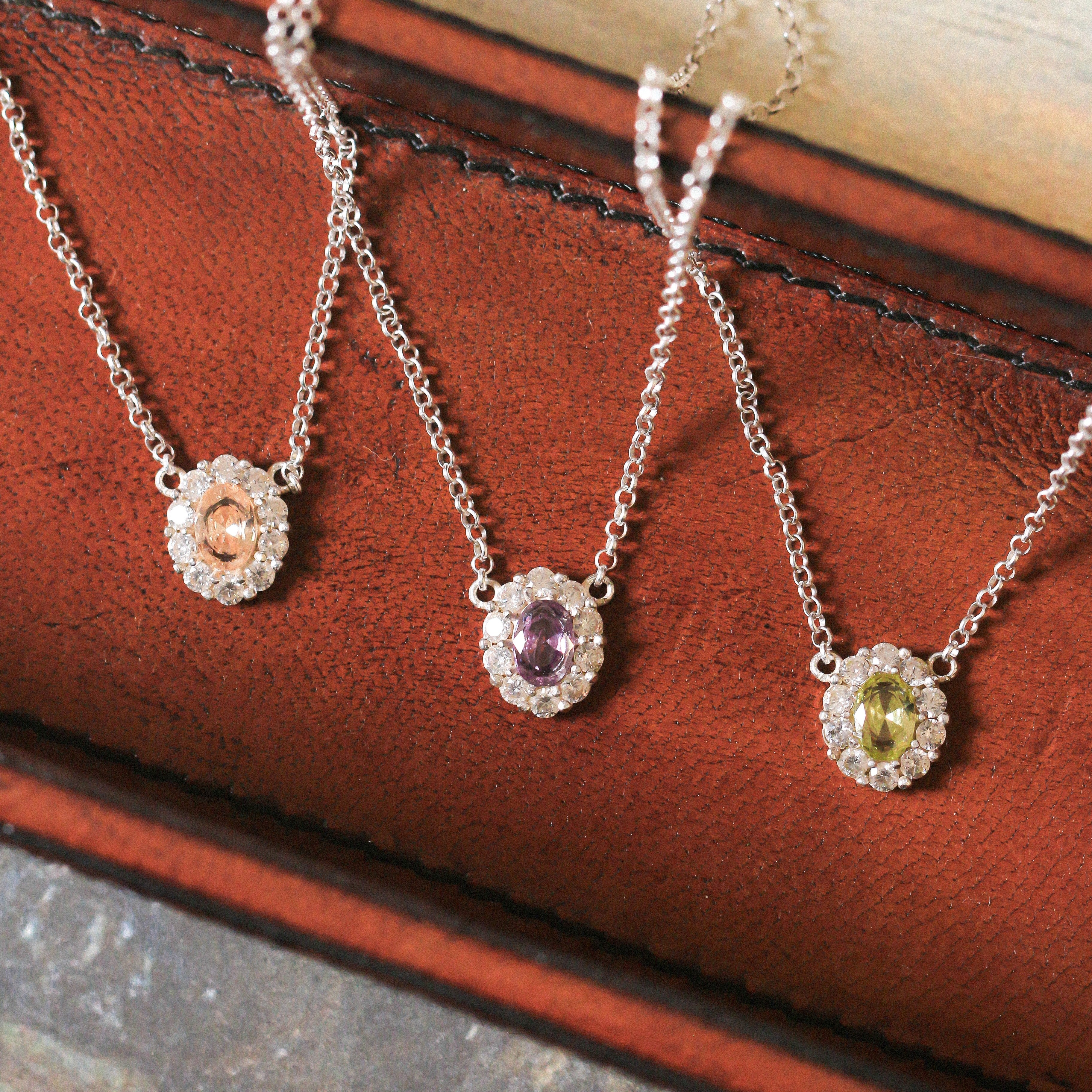 Classic Halo Amethyst Pendant