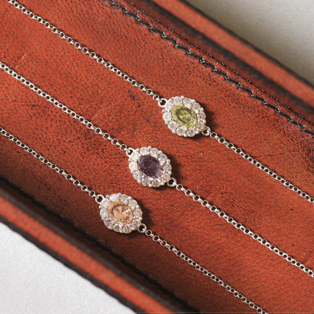 Classic Halo Amethyst Bracelet