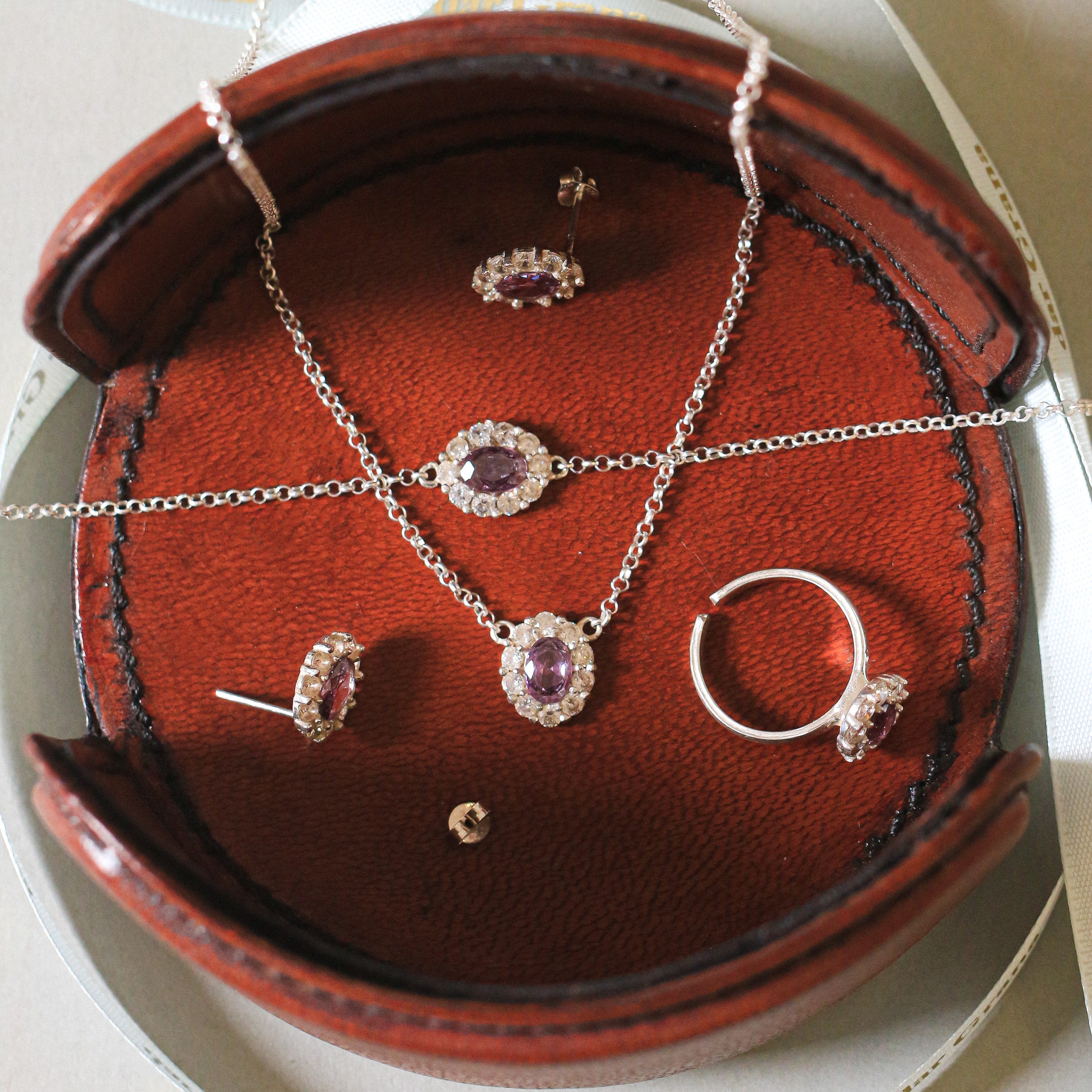 Classic Halo Amethyst Set