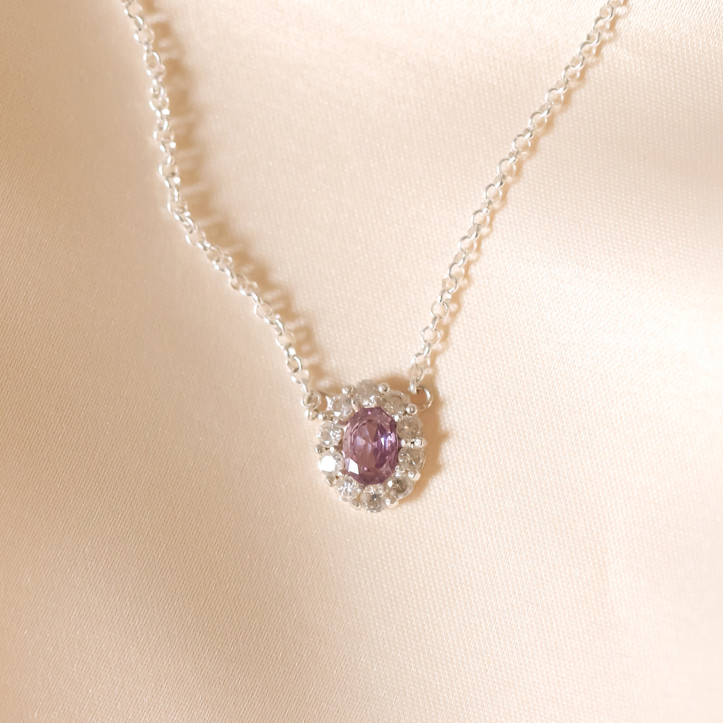 Classic Halo Amethyst Pendant