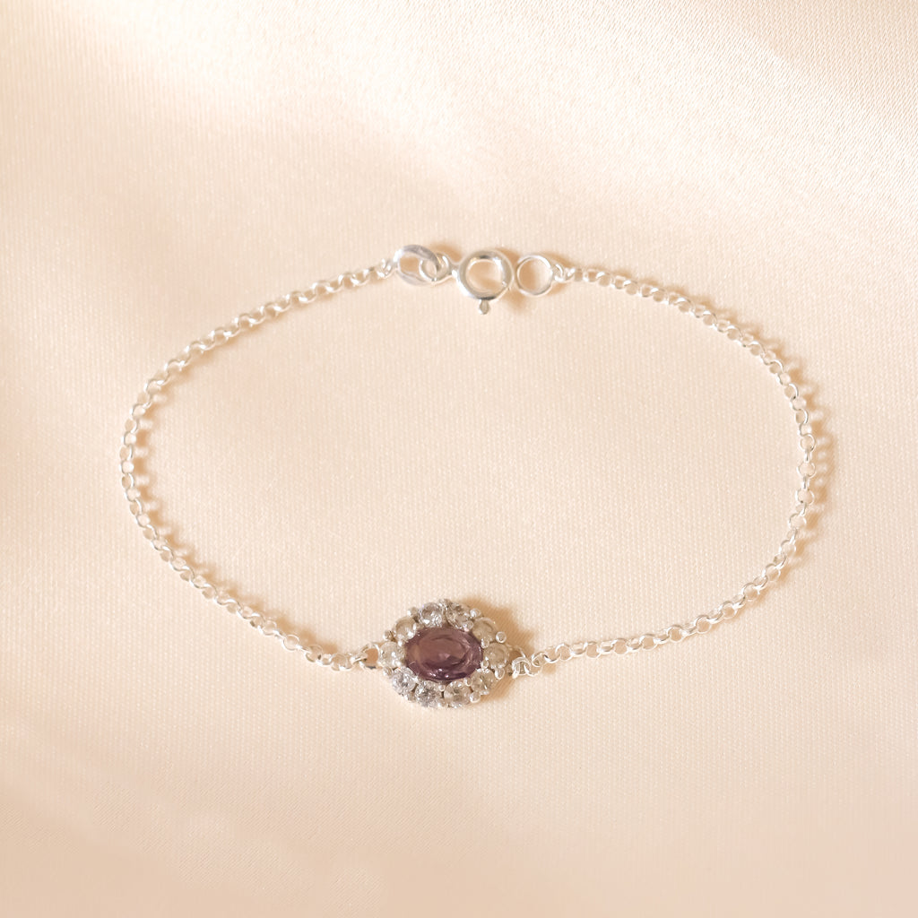 Classic Halo Amethyst Bracelet