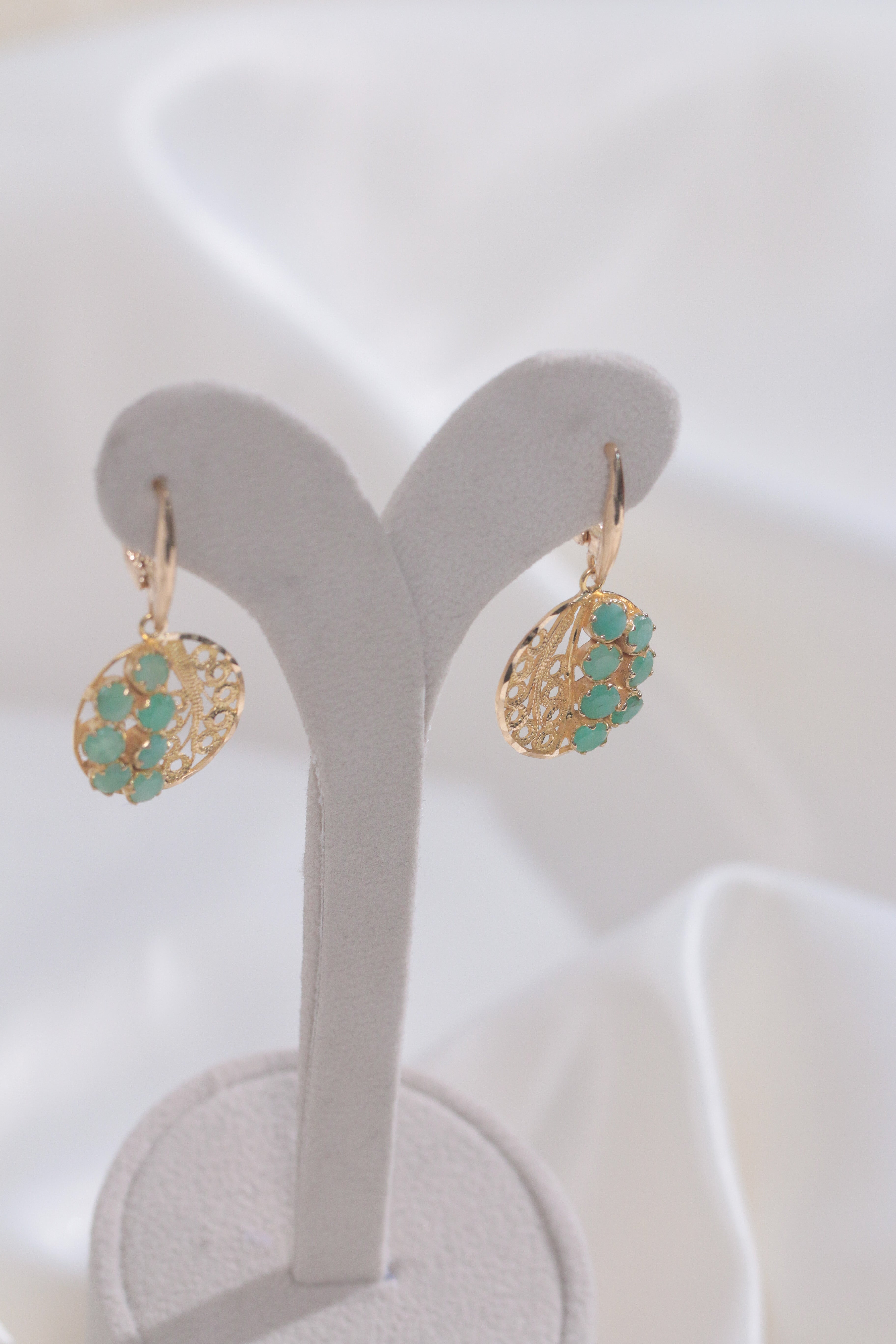 East&West Filigree Emeralds Set (18k Gold)