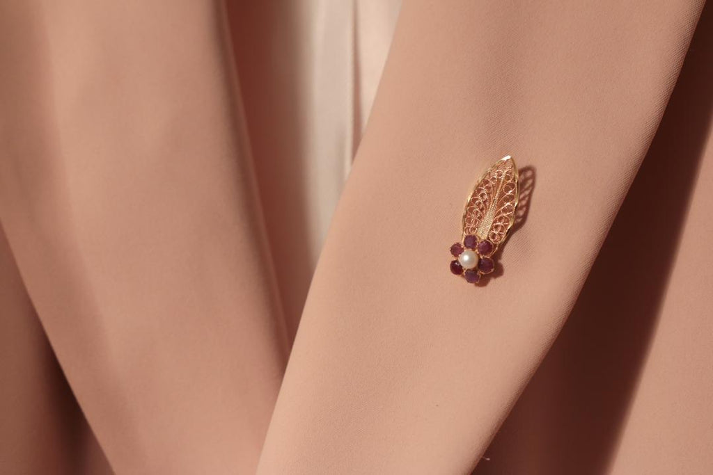 Ruby Sunshine Brooch